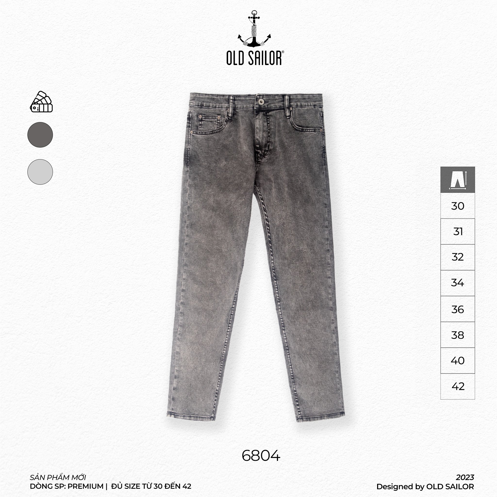 Quần jeans nam form slimfit Old Sailor - 6804 - Big size upto 42