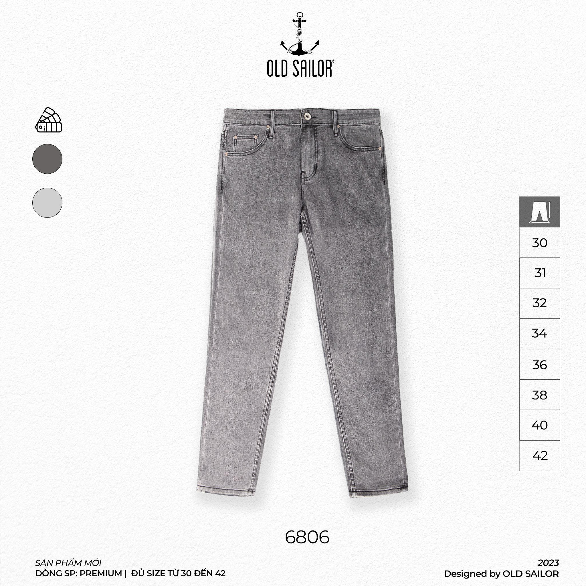 Quần jeans nam form slimfit Old Sailor - 6806 - Big size upto 42
