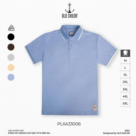 Áo polo vải dệt kim nam Old Sailor - Faded blue - PLXA33006 - xanh - Big size upto 5XL