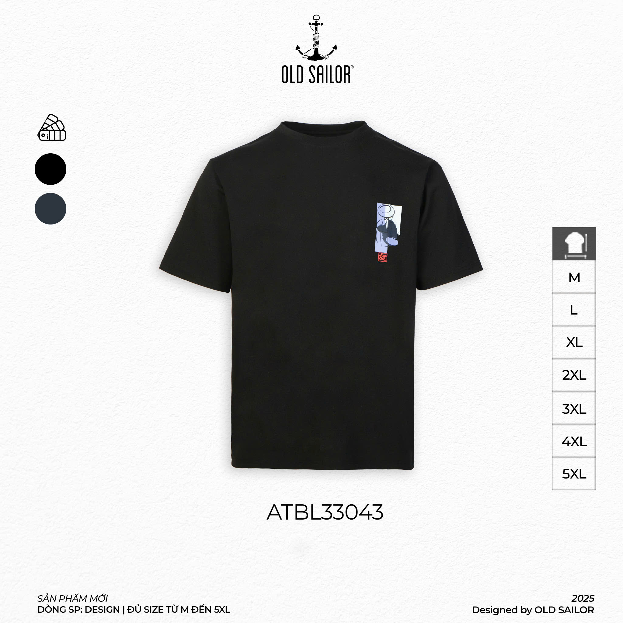 Áo Thun Ông Đồ Old Sailor - ATBL33043 - Big Size Upto 5XL