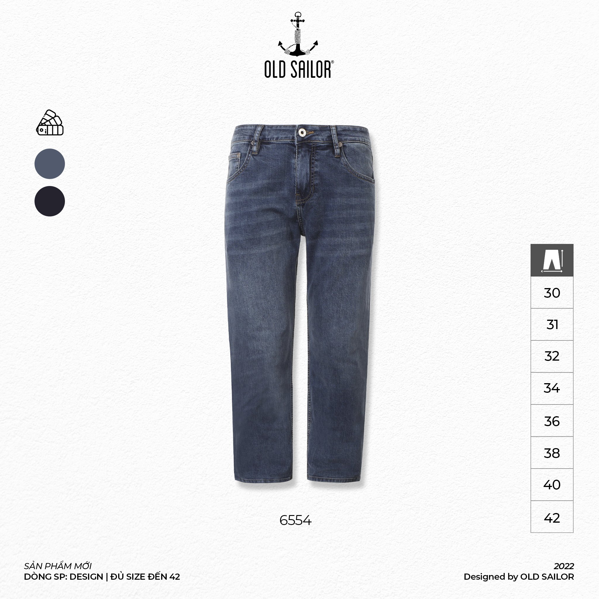 Quần jean nam ống suông Old Sailor - OSL STRAIGHT JEANS - 6554 - Big size upto 42