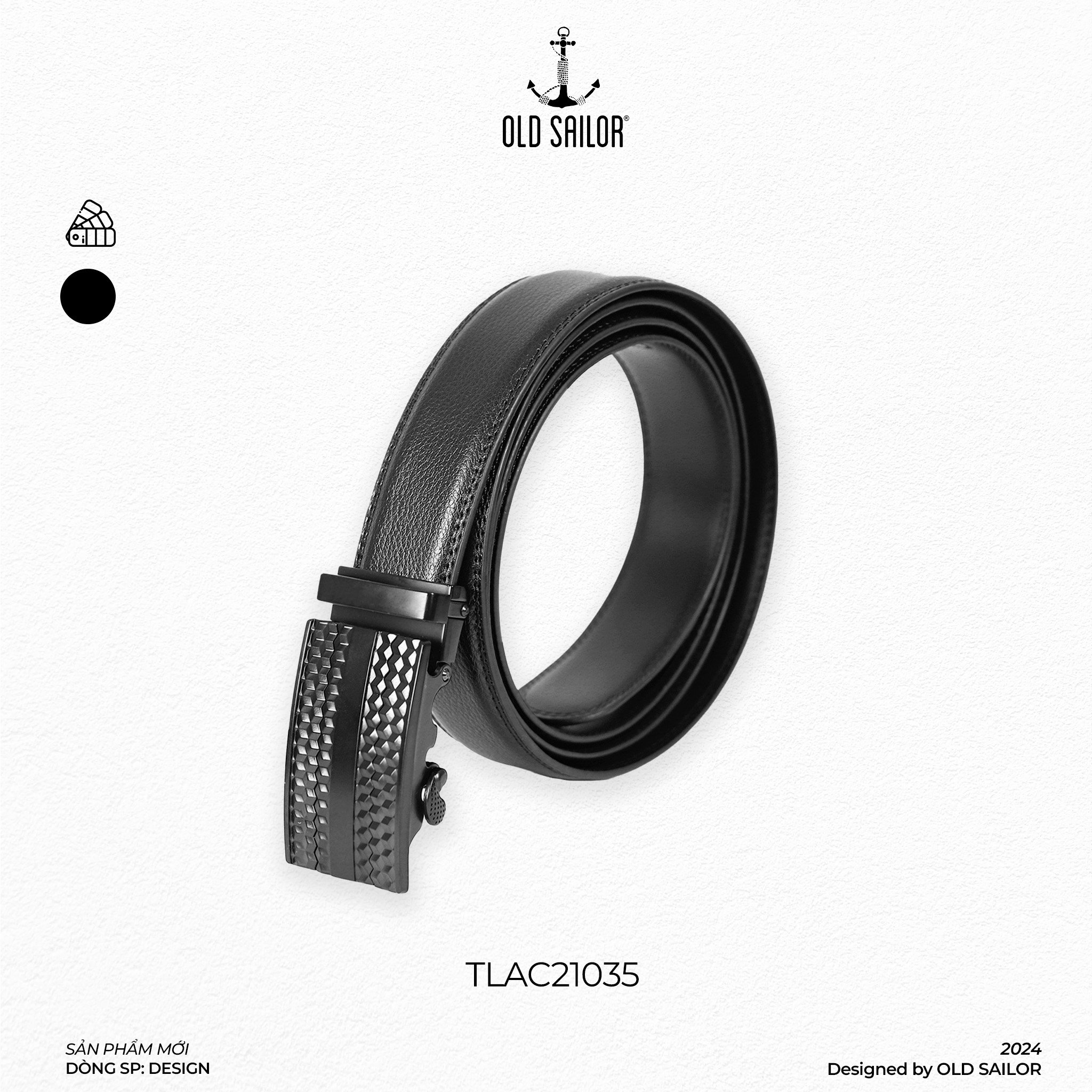 Thắt lưng office belt Old Sailor - TLAC21035 - 1m6 - black