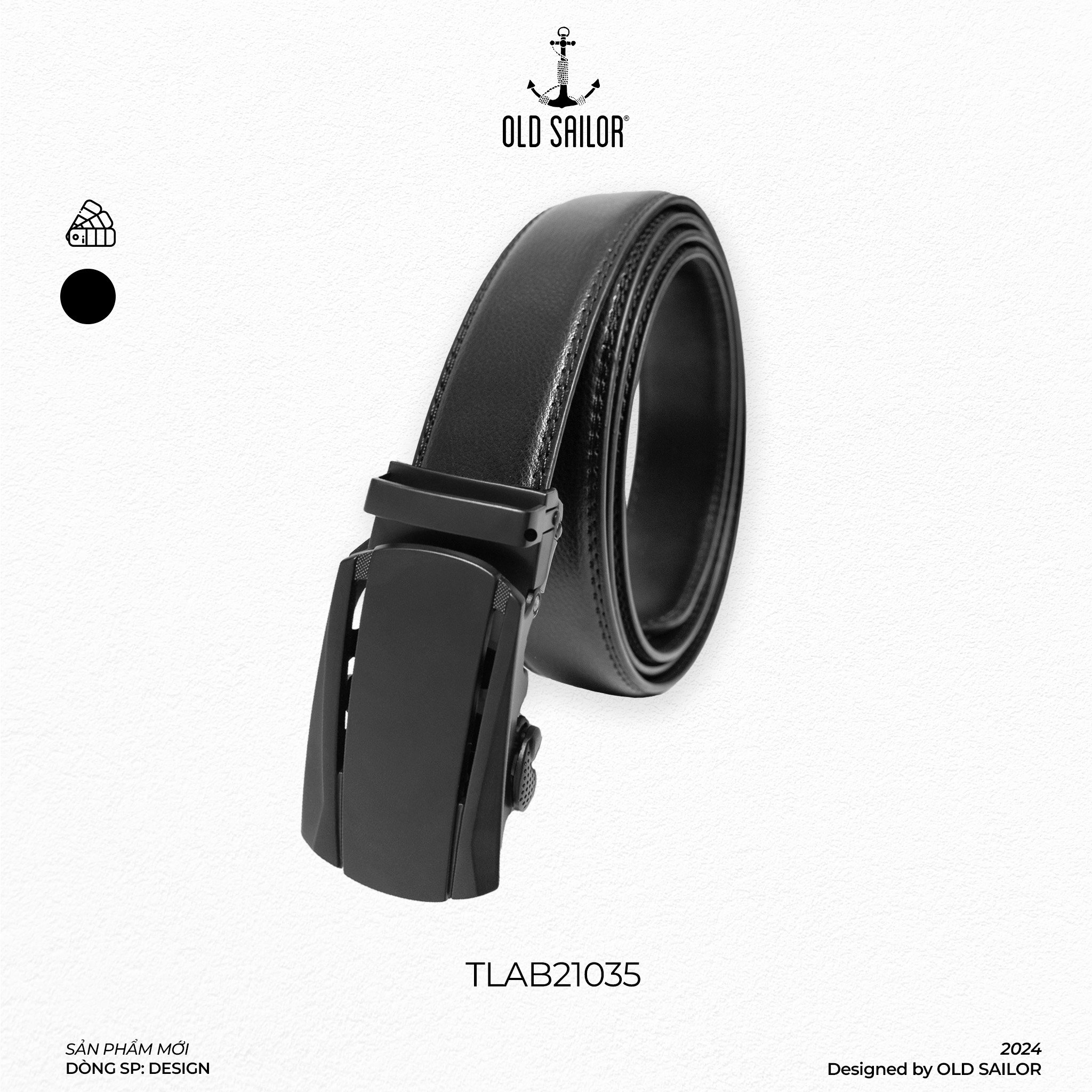 Thắt lưng office belt Old Sailor - TLAB21035 - 1m6 - black