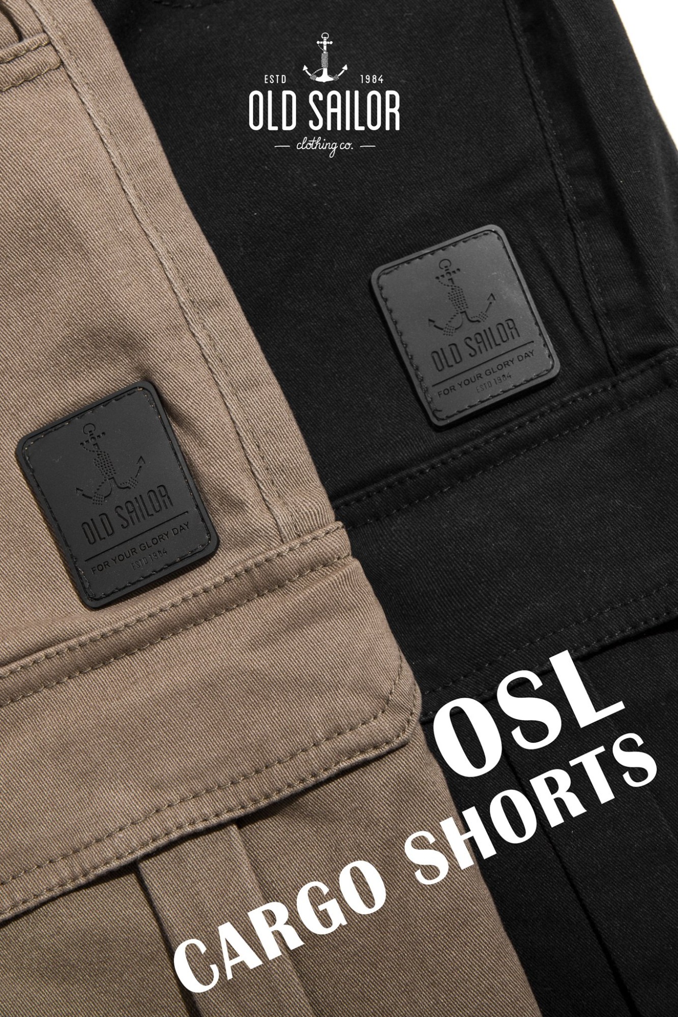 Quần lửng túi hộp Old Sailor -  O.S.L LINEN SHORTS - SHDE446211 - đen - big size upto 4XL