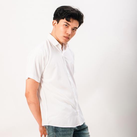 Áo sơ mi vải nano Old Sailor - White - SMTR88559 - trắng - Big Size Upto 5XL