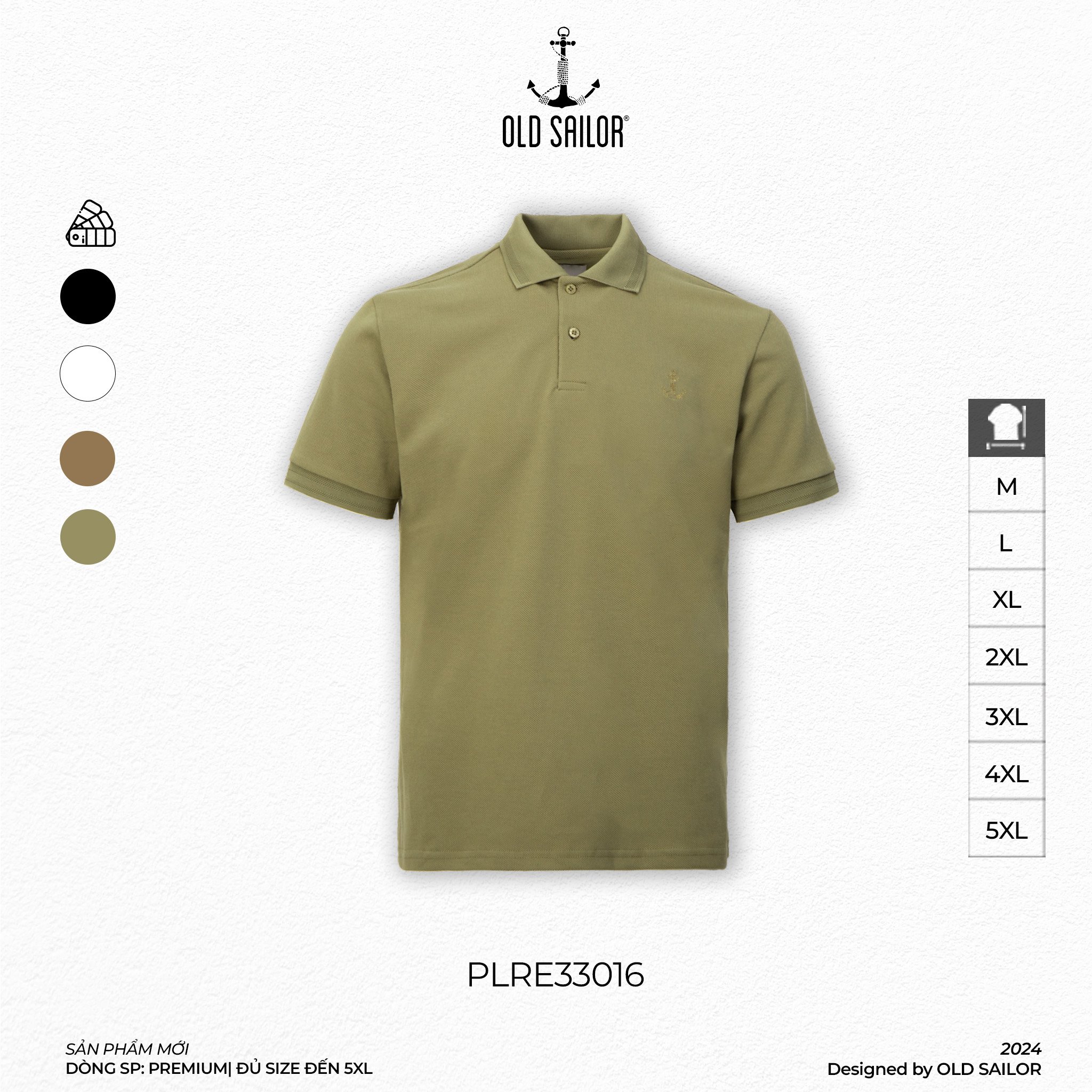 Áo Polo Organic Premium Old Sailor - PLRE33016 - Big size upto 5XL