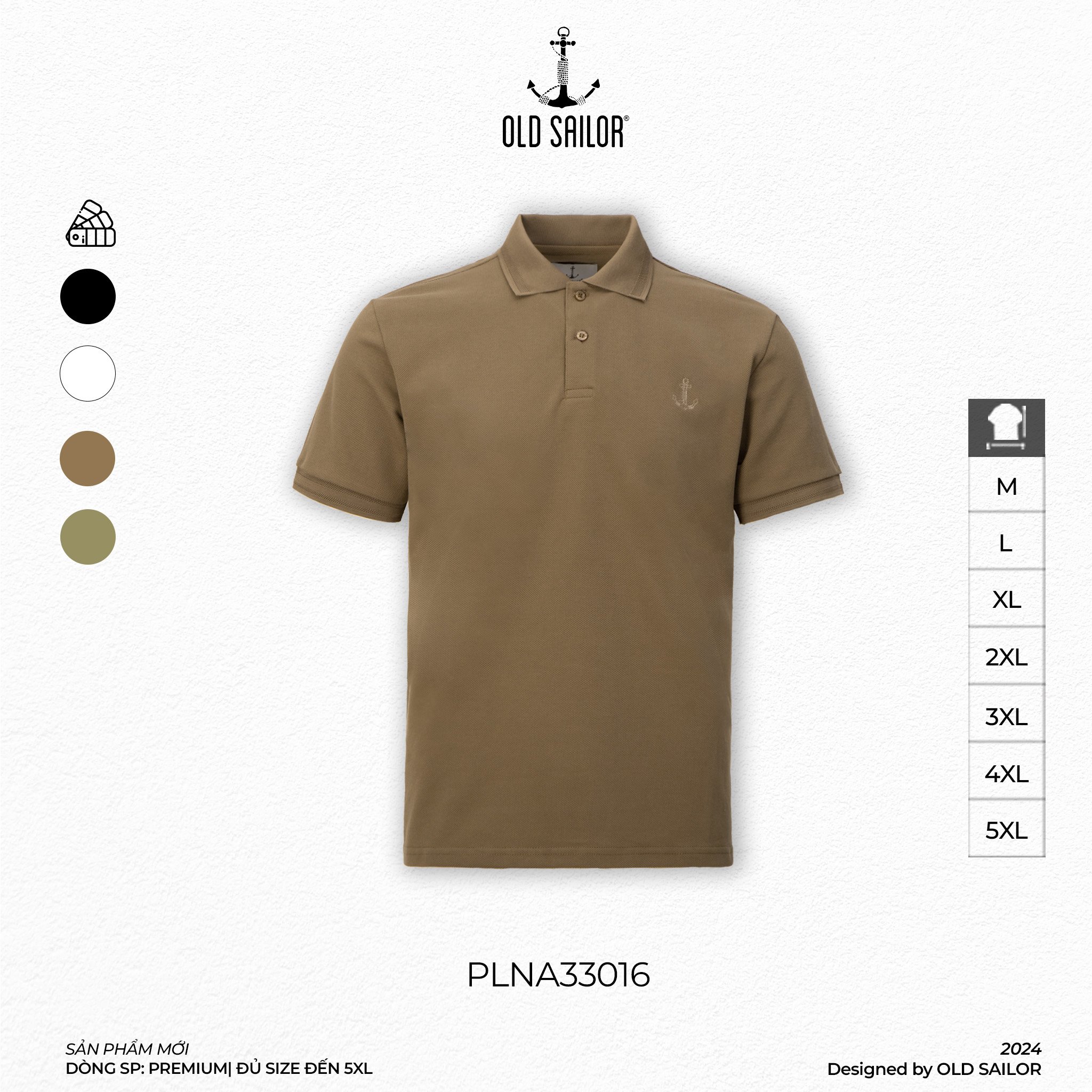 Áo Polo Organic Premium Old Sailor - PLNA33016 - Big size upto 5XL