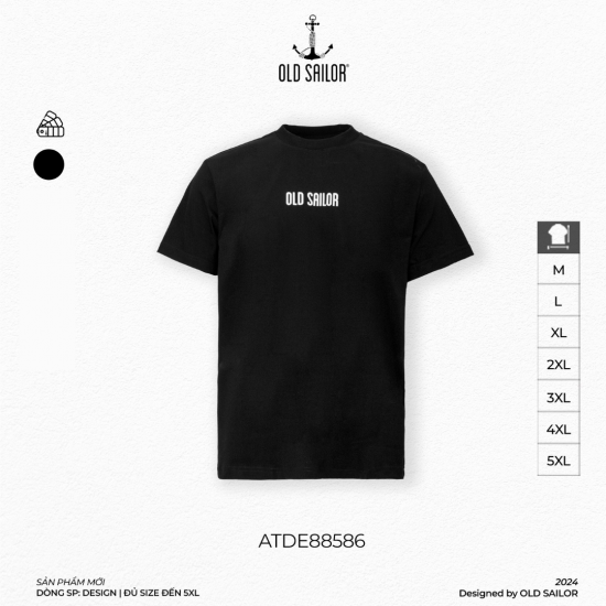 Áo Thun Hoạ Tiết Deep Black Limited Old Sailor - ATDE88586 - Big Size upto 5XL