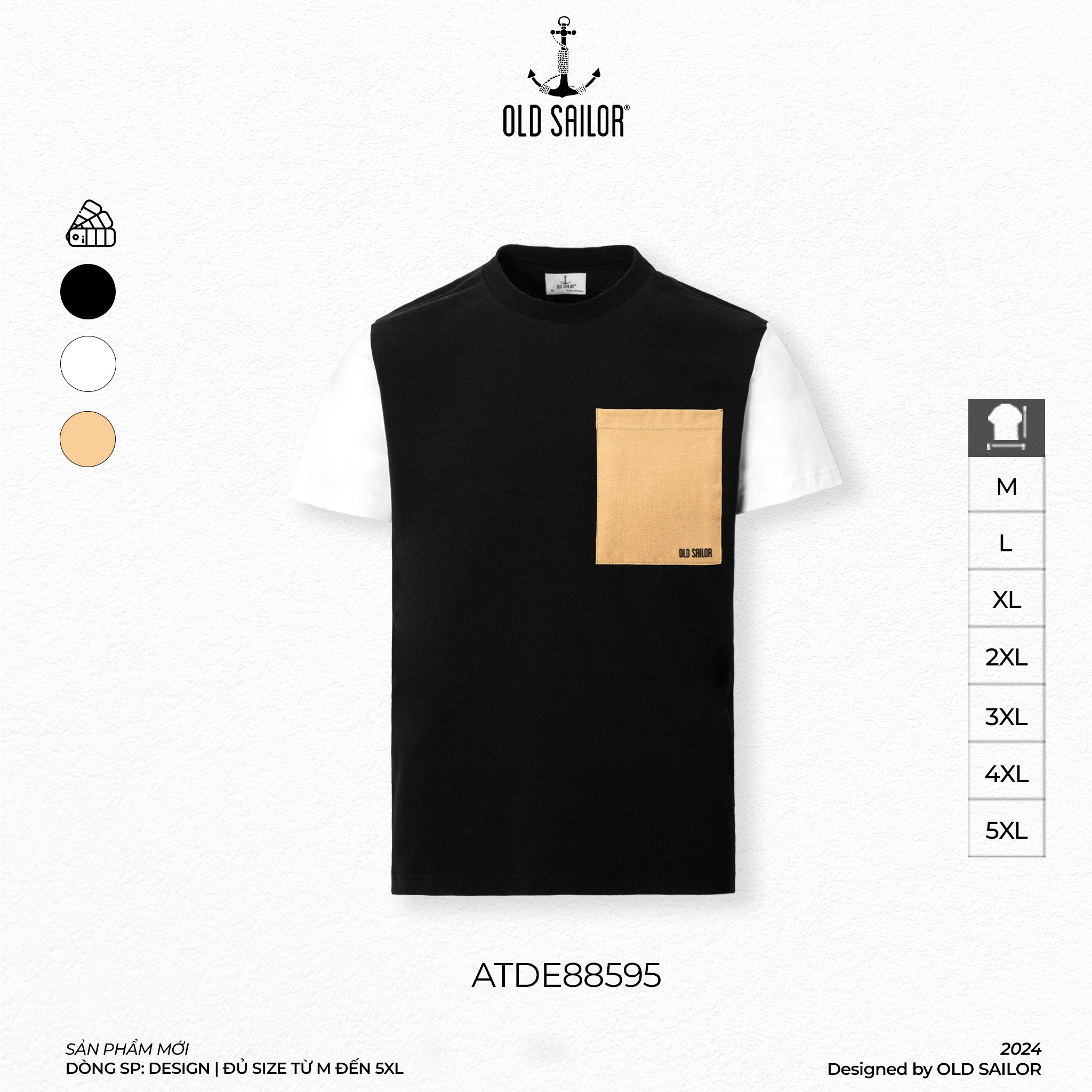 Áo Thun Color Mix Old Sailor - ATDE88595 - Big Size upto 5XL