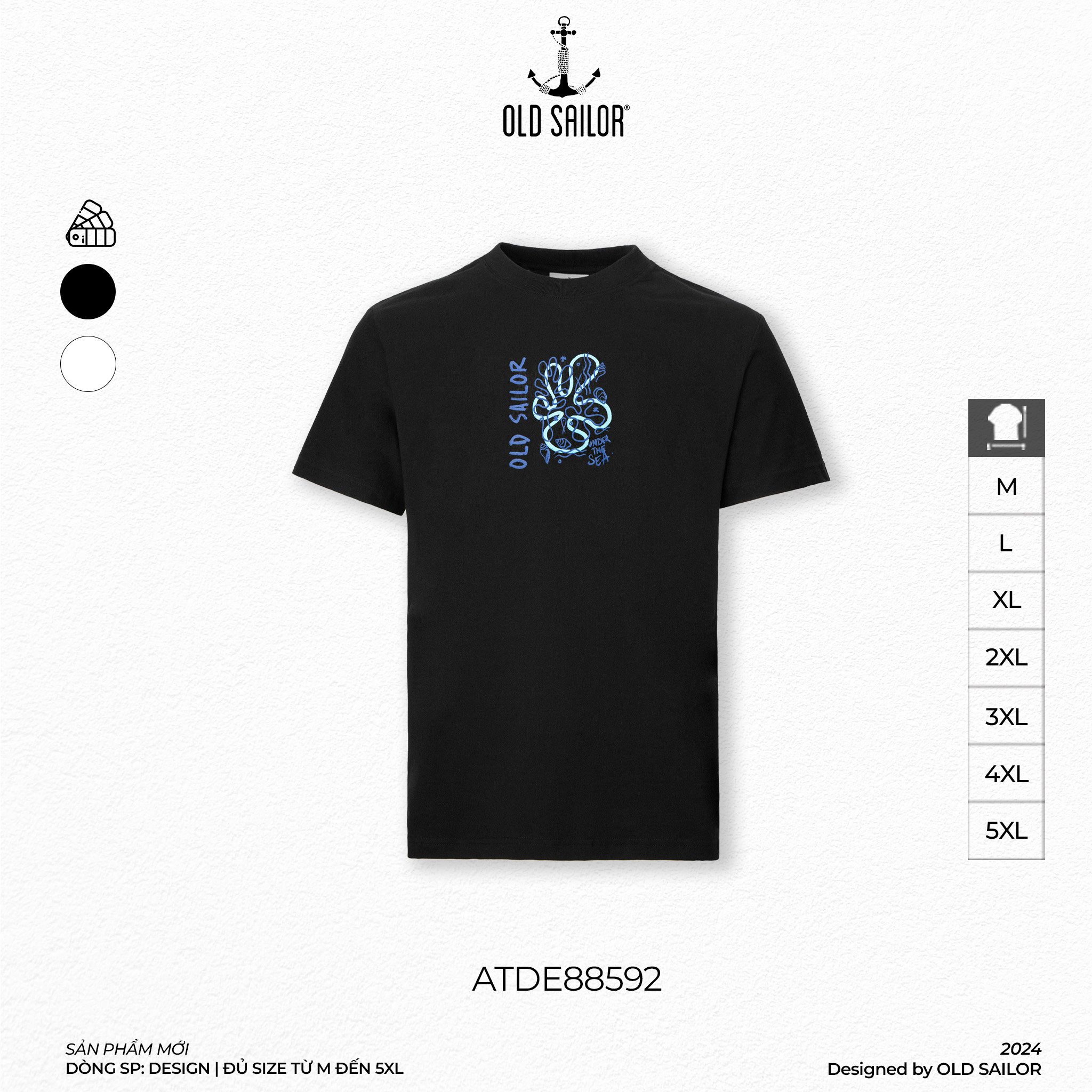 Áo Thun Hoạ Tiết Under The Sea Old Sailor - ATDE88592 - Big Size Upto 5XL