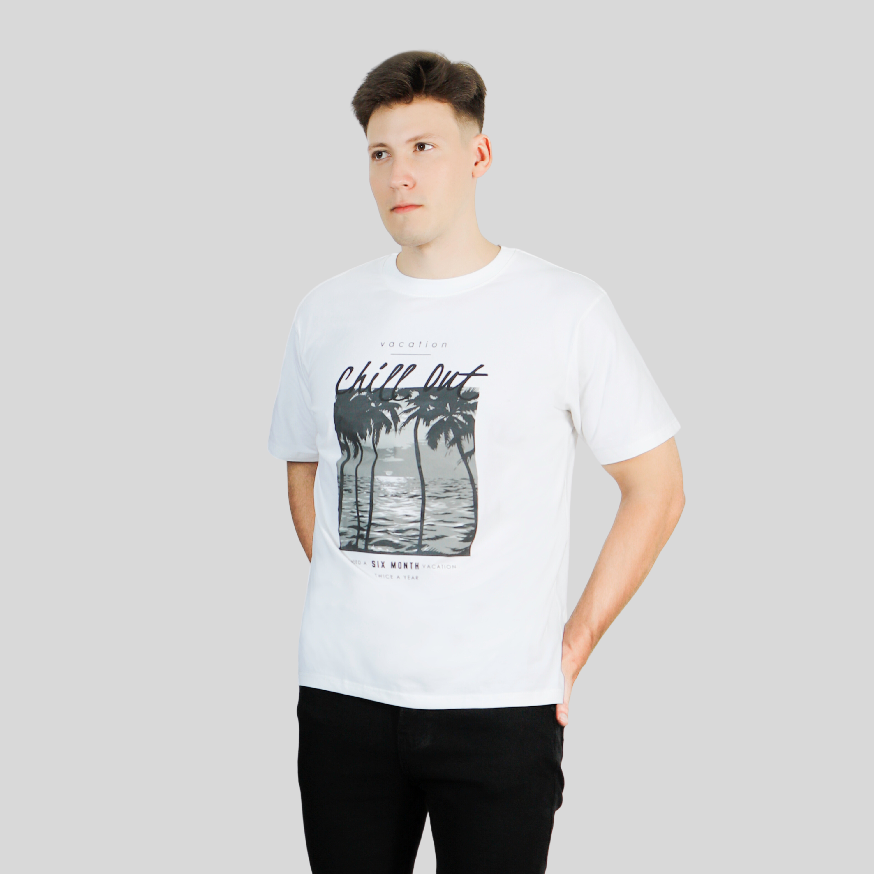 Áo thun nam in họa tiết Old Sailor - O.S.L  CHILL OUT TEE - WHITE - ATGA26014 - trắng - Big size upto 5XL