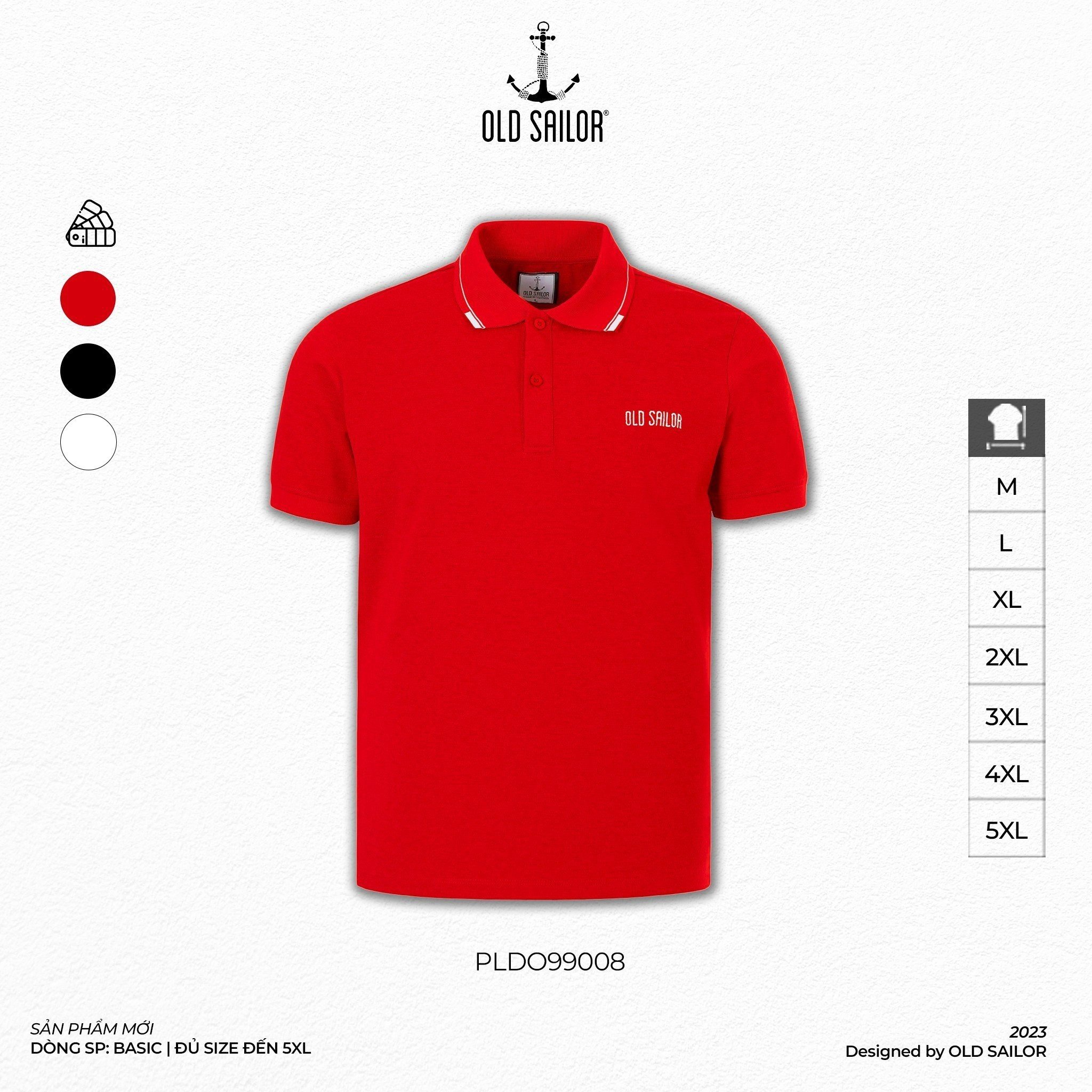 Áo polo nam phối viền cổ Old Sailor - O.S.L BIRKIN POLO - RED - PLDO99008 - đỏ - Big size upto 5XL