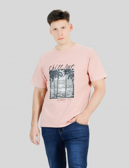Áo thun nam in họa tiết Old Sailor - O.S.L CHILL OUT TEE - PINK - ATDO26014 - ruốc - Big size upto 5XL