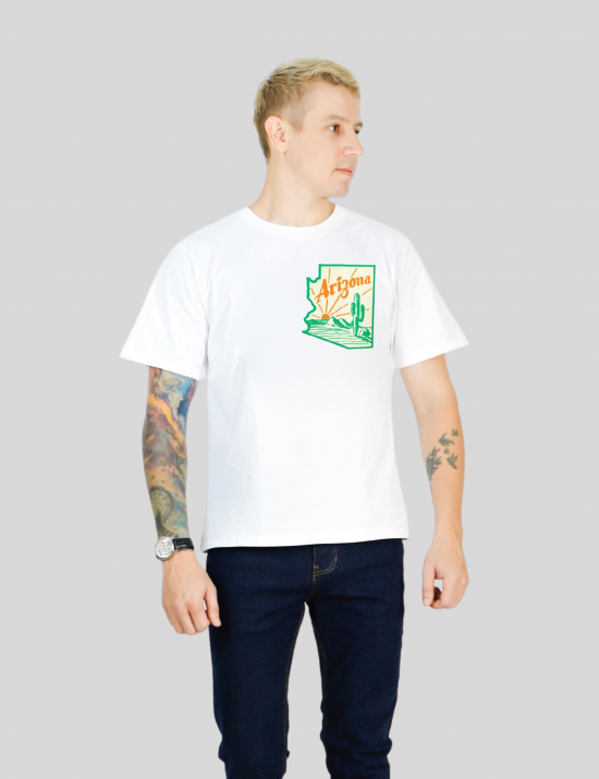 Áo thun nam in họa tiết Old Sailor - O.S.L ARIZONA TEE - WHITE - ATGA26013 - trắng - Big size upto 5XL