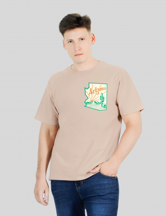 Áo thun nam in họa tiết Old Sailor - O.S.L ARIZONA TEE - BEIGE - ATBE26013 - be - Big size upto 5XL