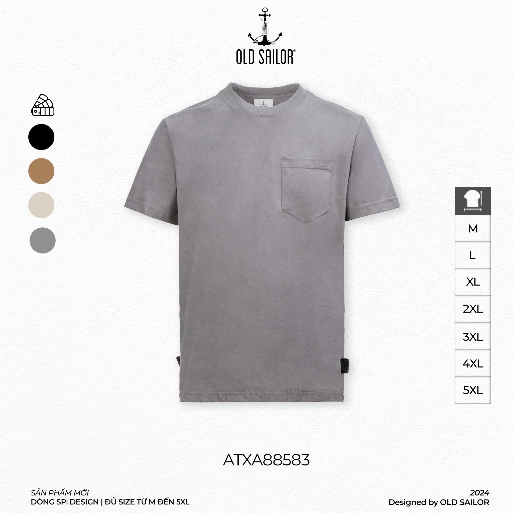 Áo Thun Metal Zip Old Sailor - ATXA88583 - Big Size Upto 5XL