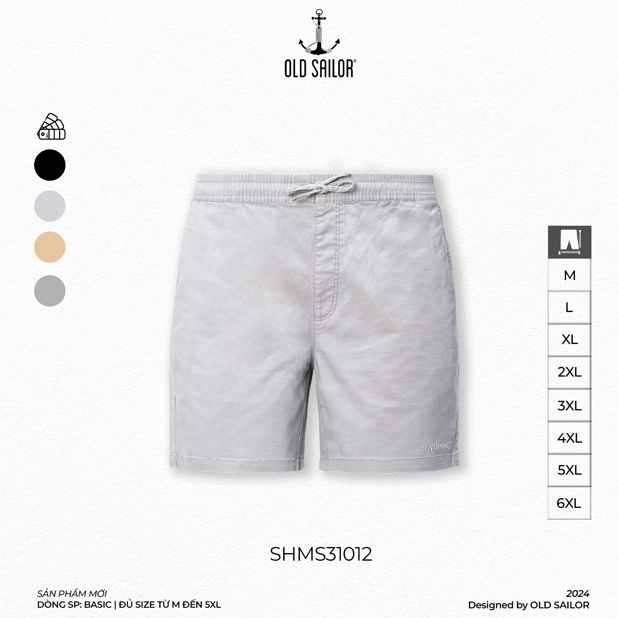 Quần Short Kaki Shark Old Sailor - SHMS31012 - Big Size upto 6XL