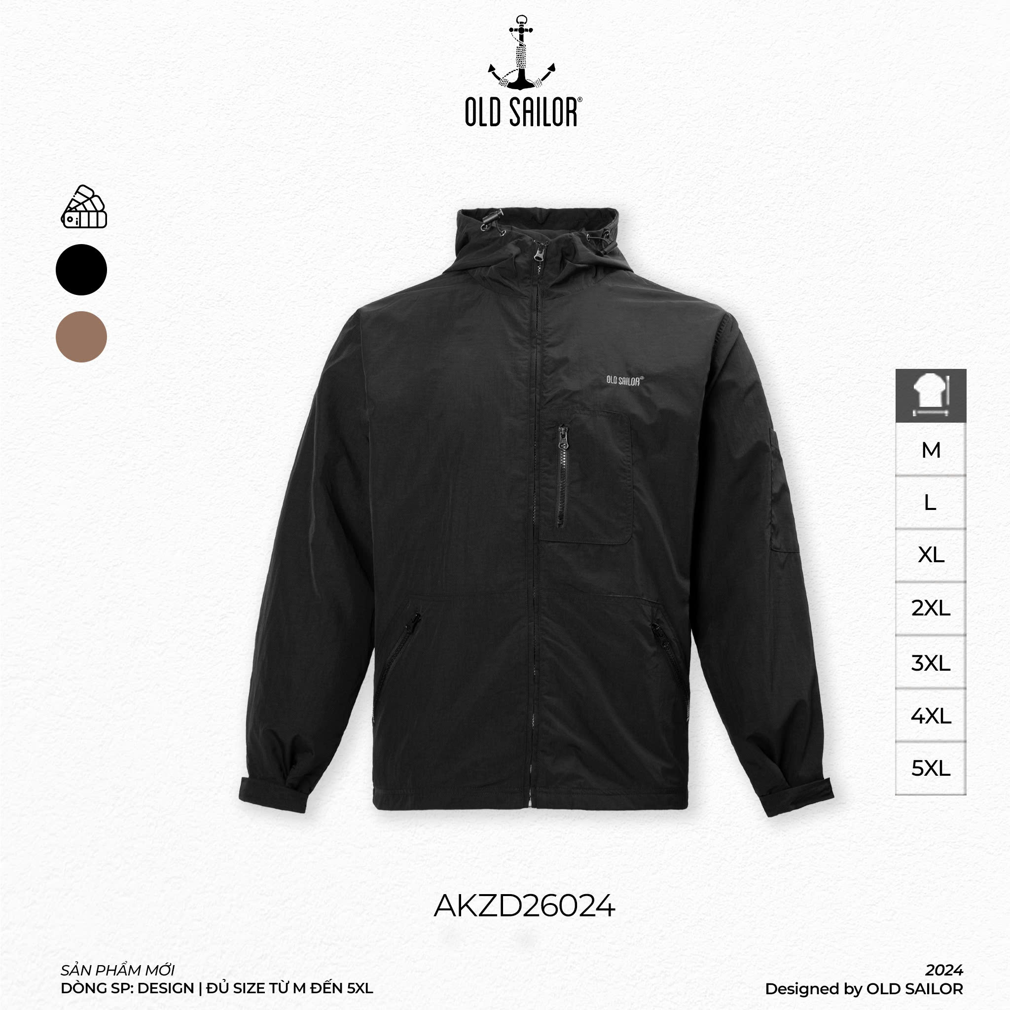 Áo Khoác Gió Vải Dù Old Sailor - AKZD26024 - Big size upto 5XL