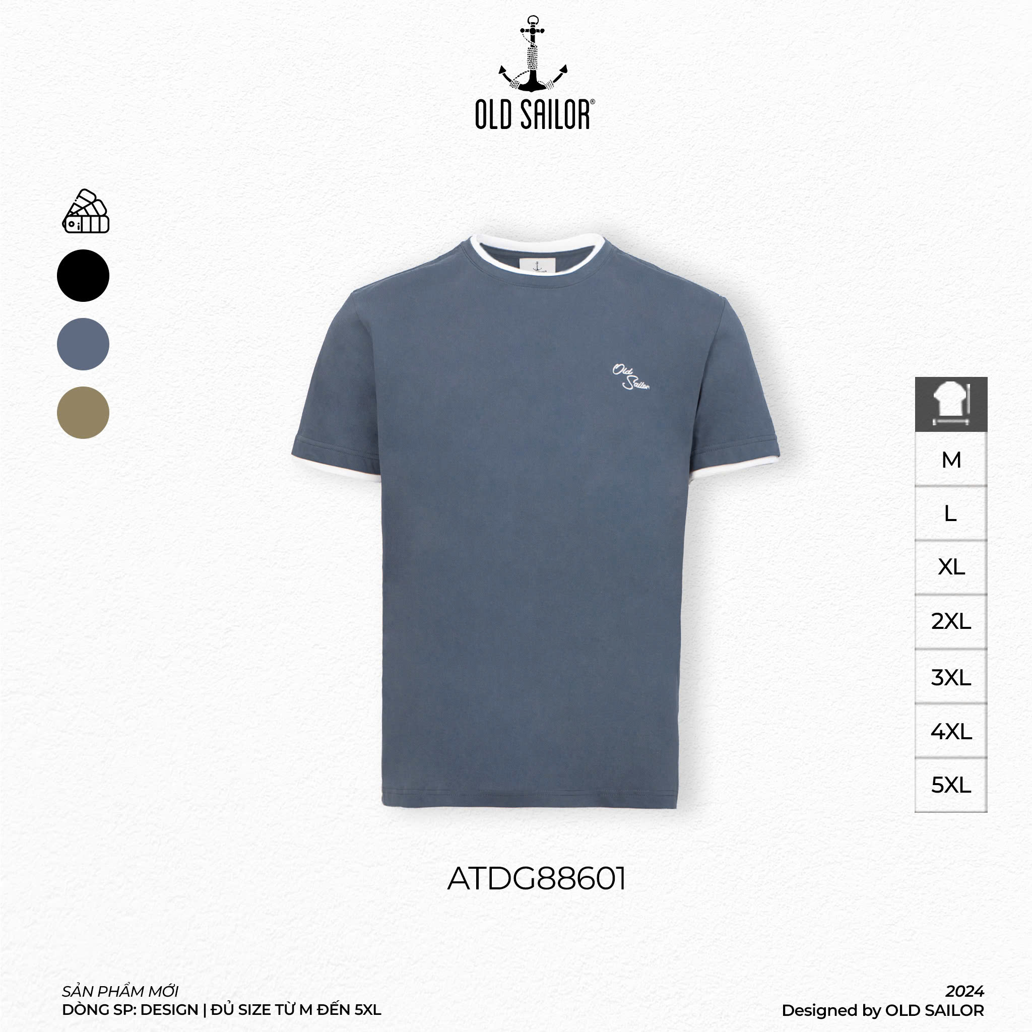 Áo Thun Double Neck Old Sailor - ATDG88601 - Big Size Upto 5XL