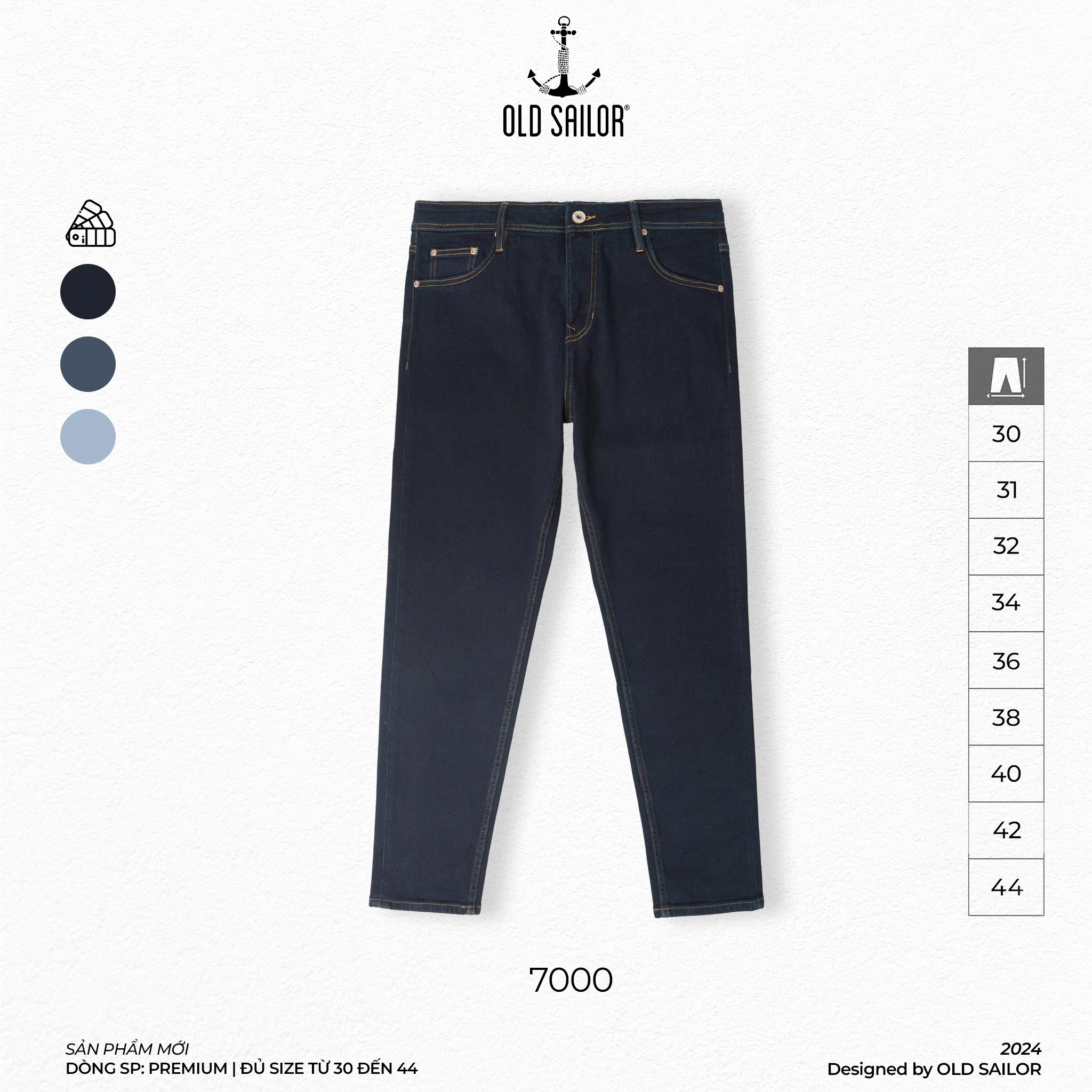 Quần Jeans Form Skinny 95cm Old Sailor - 7000 - Big size upto 44