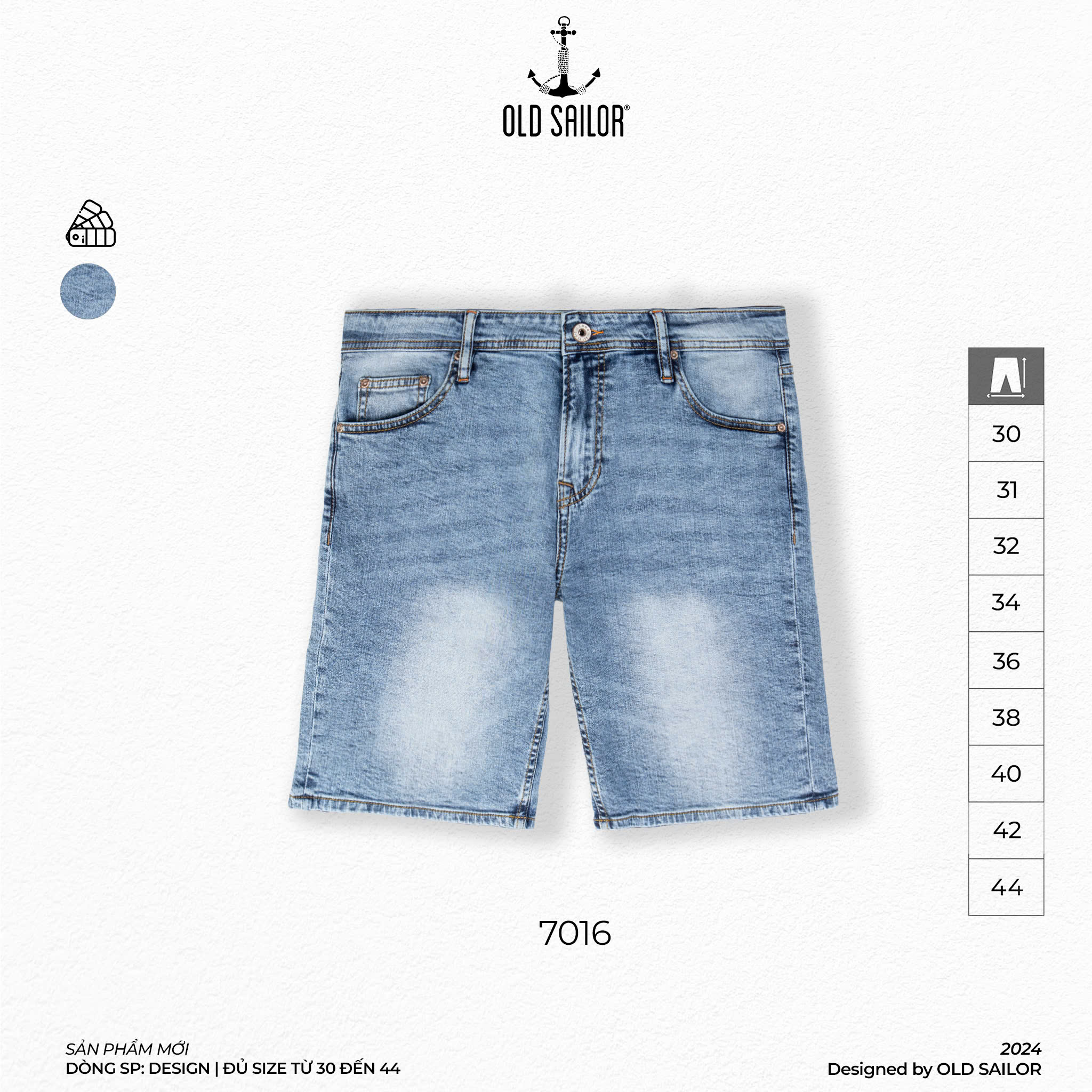 Quần Short Denim Old Sailor - 7016 - Big size upto 44