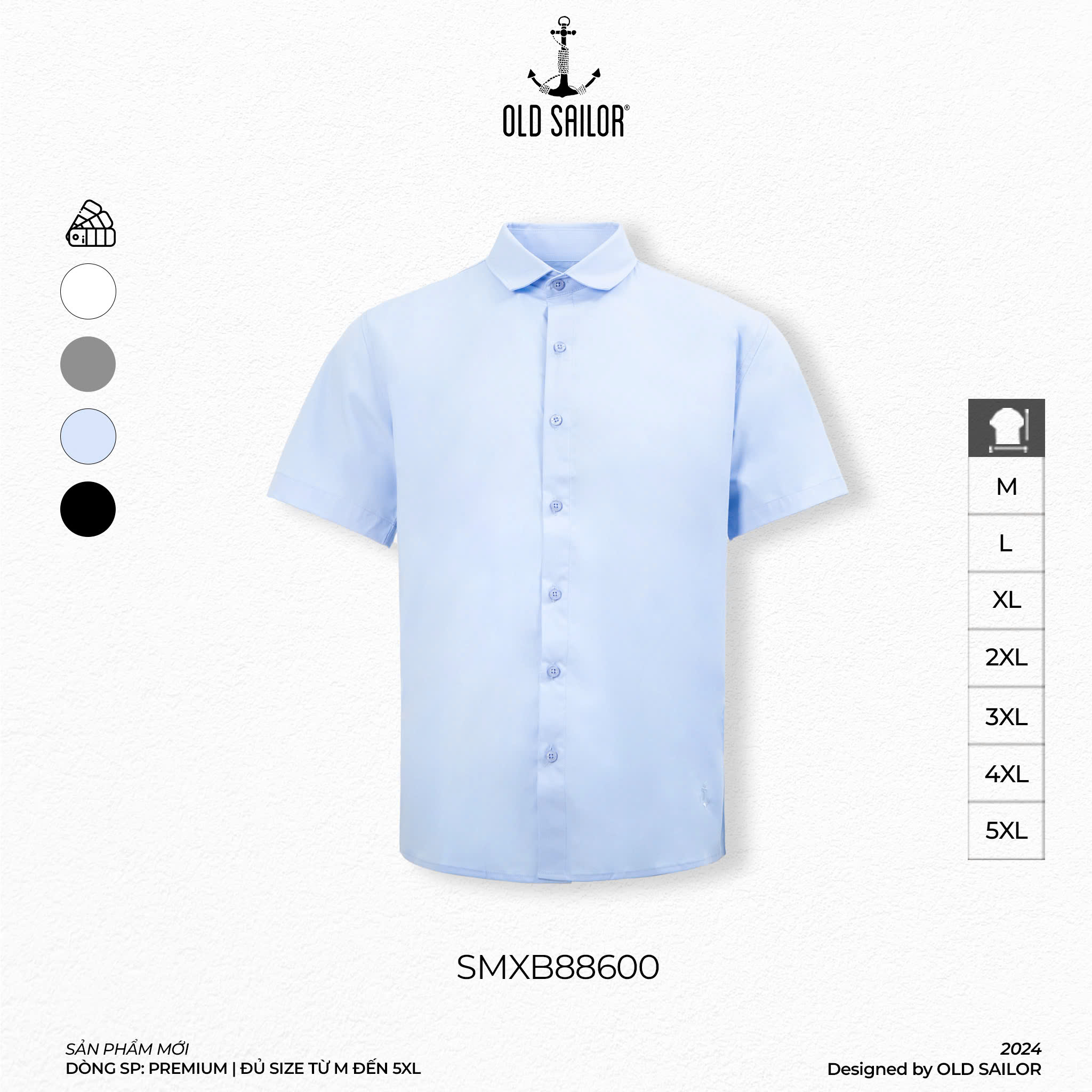 Áo Sơ Mi Vải Sợi Tre Old Sailor - SMXB88600 - Big Size Upto 5XL