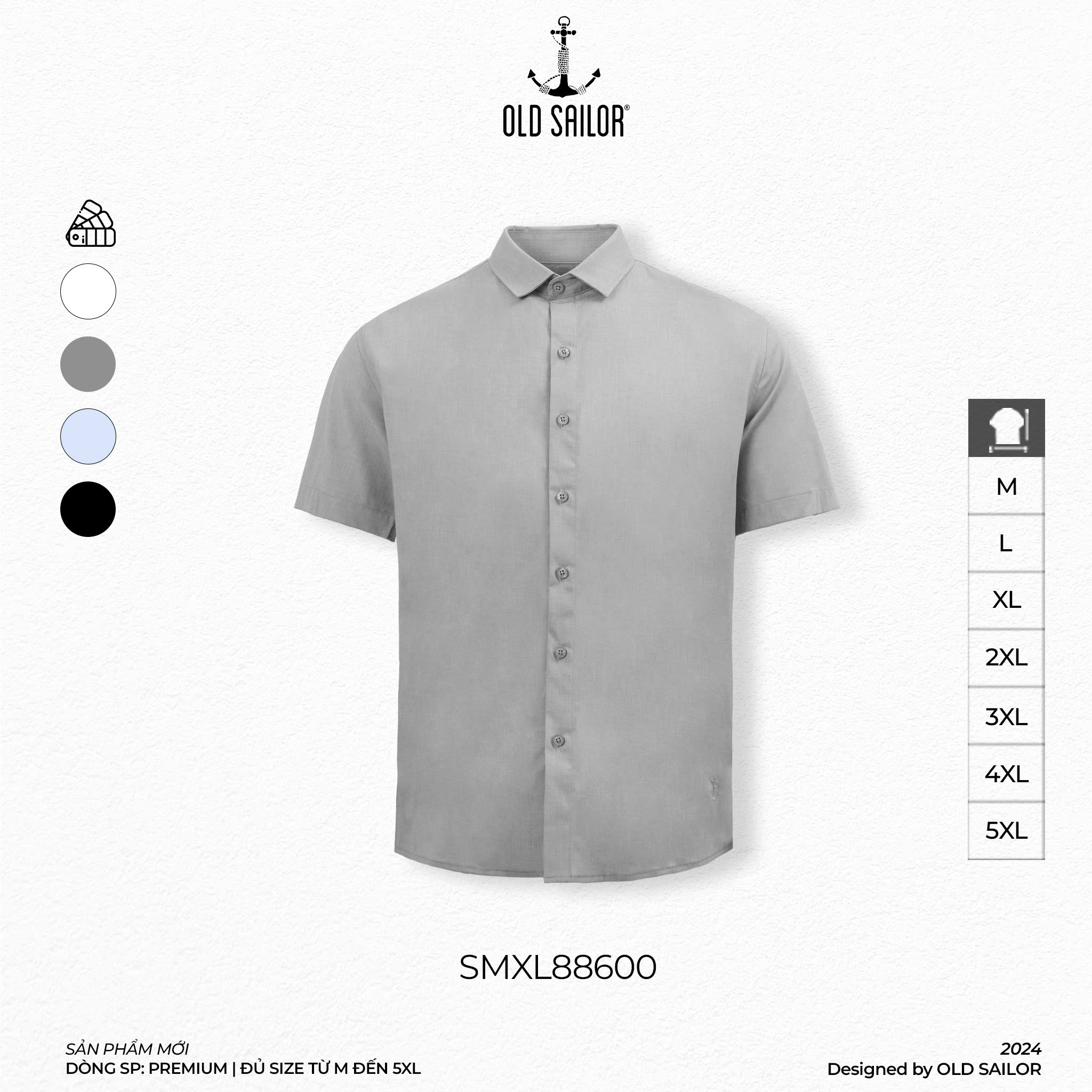 Áo Sơ Mi Vải Sợi Tre Old Sailor - SMXL88600 - Big Size Upto 5XL