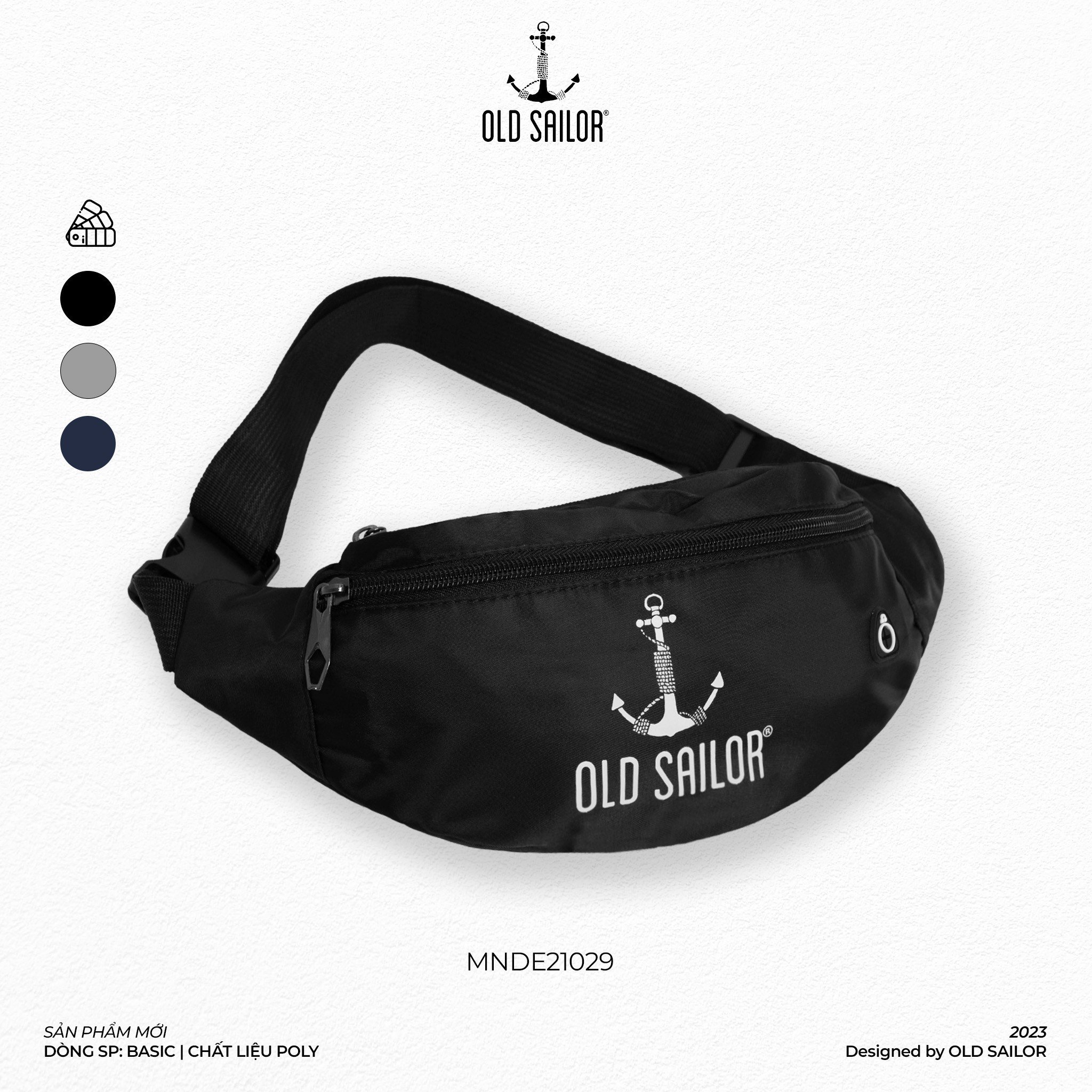Túi đeo chéo Old Sailor - O.S.L CROSSDY BAG - BLACK - MNDE21029