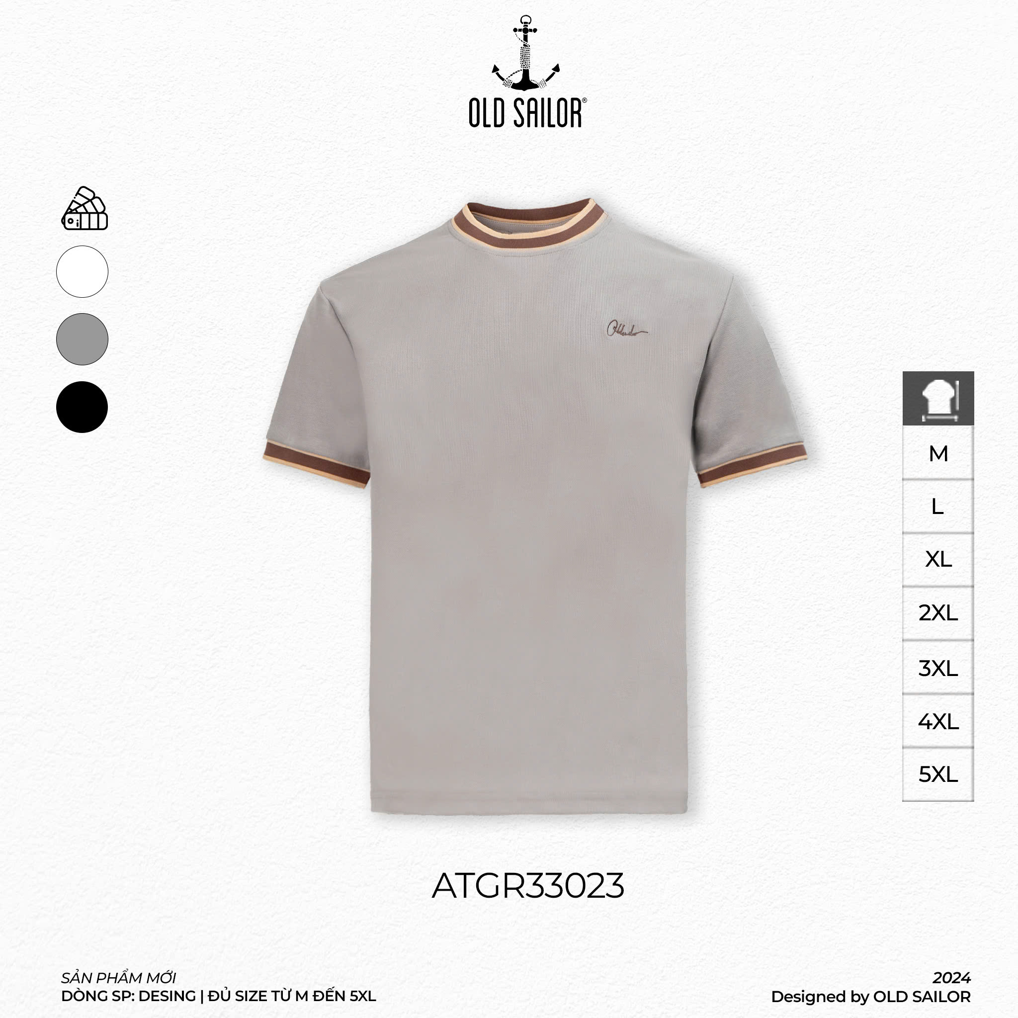 Áo Thun Signature Old Sailor - ATGR33023 - Big Size Upto 5XL