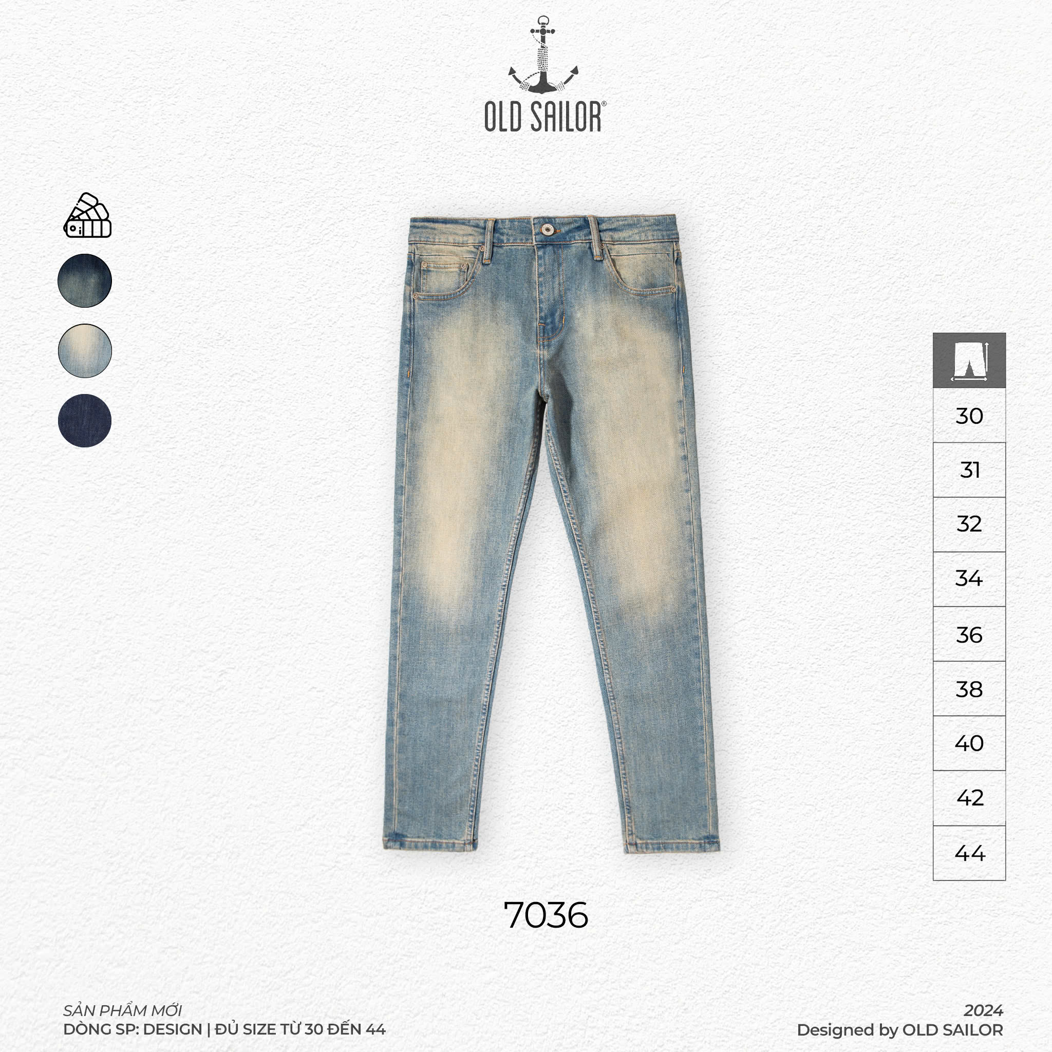 Quần Jeans Form Carrot Old Sailor - 7036 - Big size upto 44