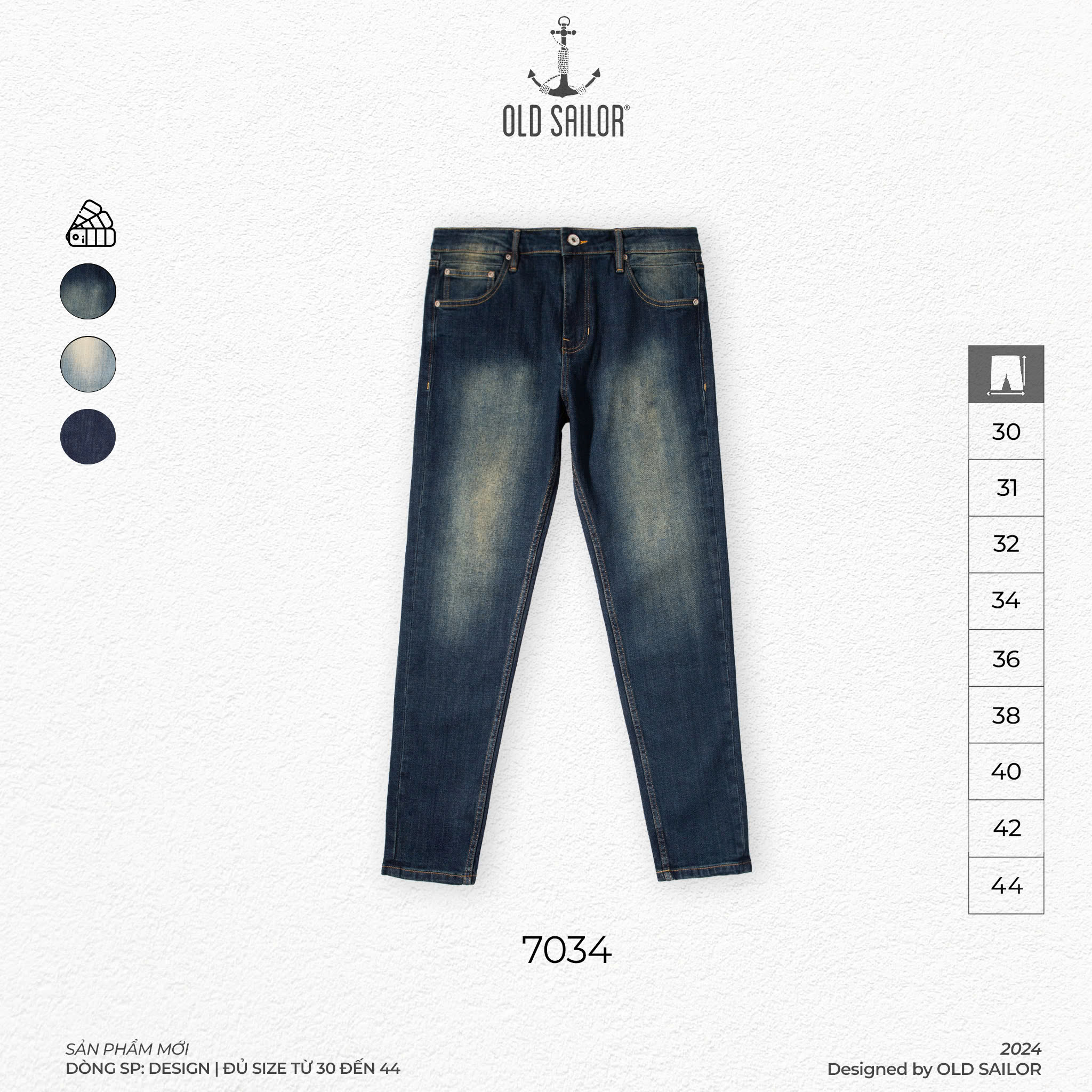 Quần Jeans Form Carrot Old Sailor - 7034 - Big size upto 44