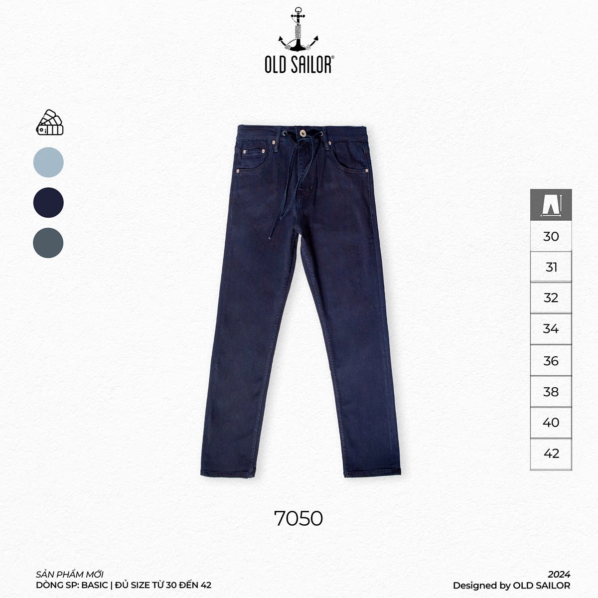 Quần Jeans Form Slimfit Old Sailor - 7050 - Big size upto 44