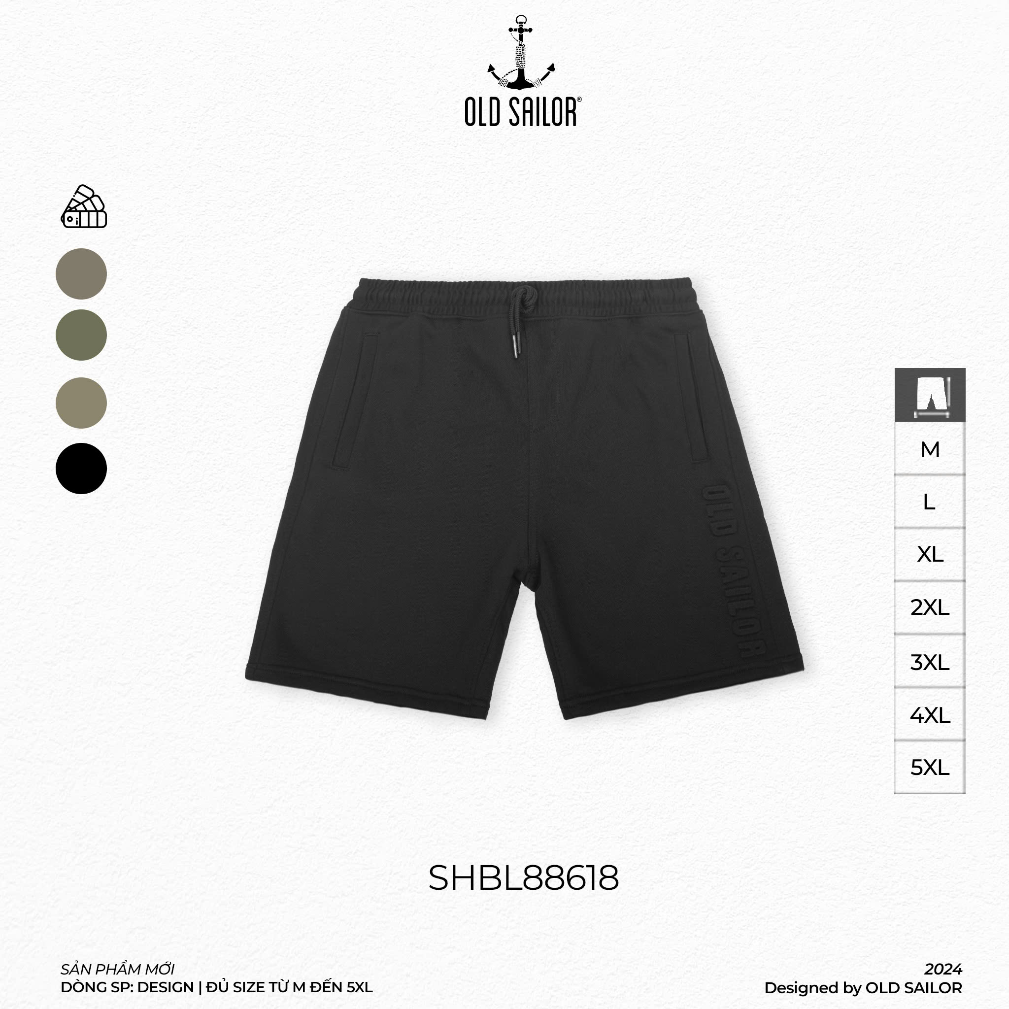 Quần Short Nỉ Chân Cua Old Sailor - SHBL88618 - Big Size upto 5XL