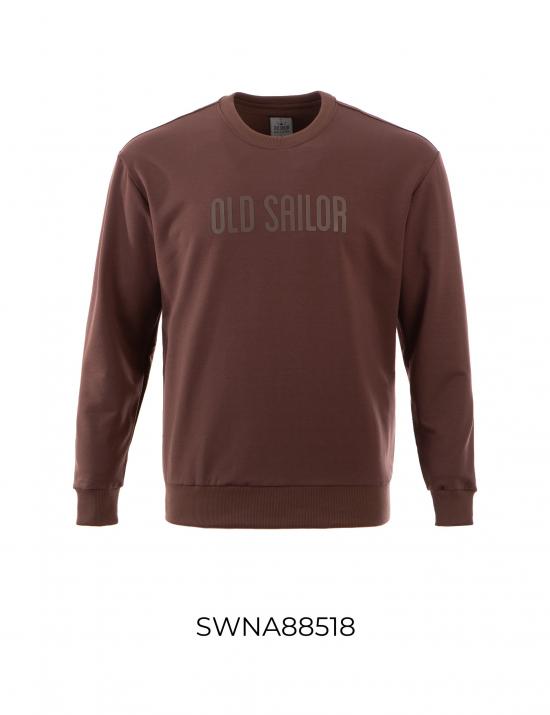 Áo sweater nam Old Sailor - O.S.L SILICON TEXT SWEATER - BROWN - SWNA88518 - nâu - Big size upto 5XL