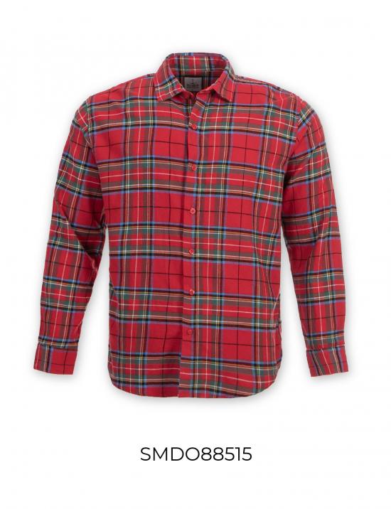 Áo sơ mi tay dài nam in họa tiết Old Sailor - O.S.L STEPHEN FLANNEL - SMDO88515 - đỏ - Big size upto 5XL