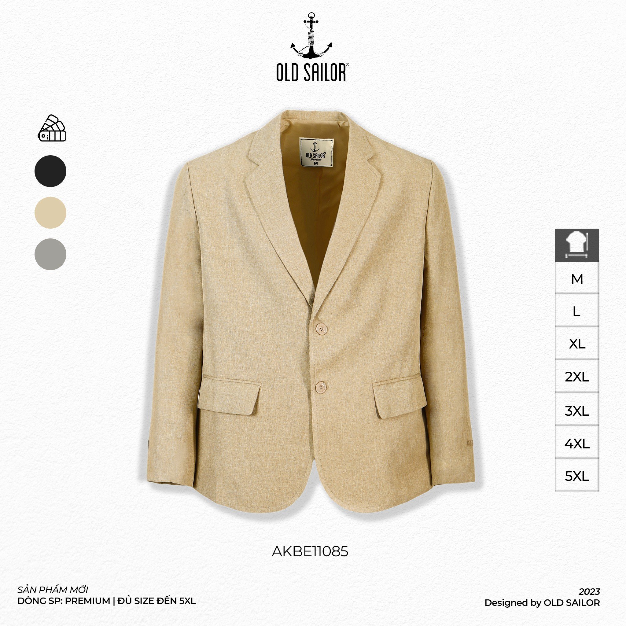 Áo khoác blazer Old Sailor - O.S.L PREMIUM BLAZER - AKBE11085 - be - Big size upto 5XL