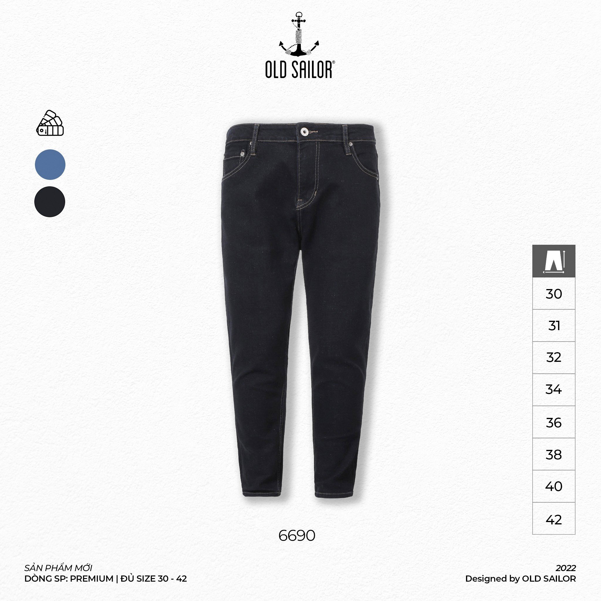 Quần jean nam ống suông Old Sailor - OSL STRAIGHT JEANS - 6690 - Big size upto 42