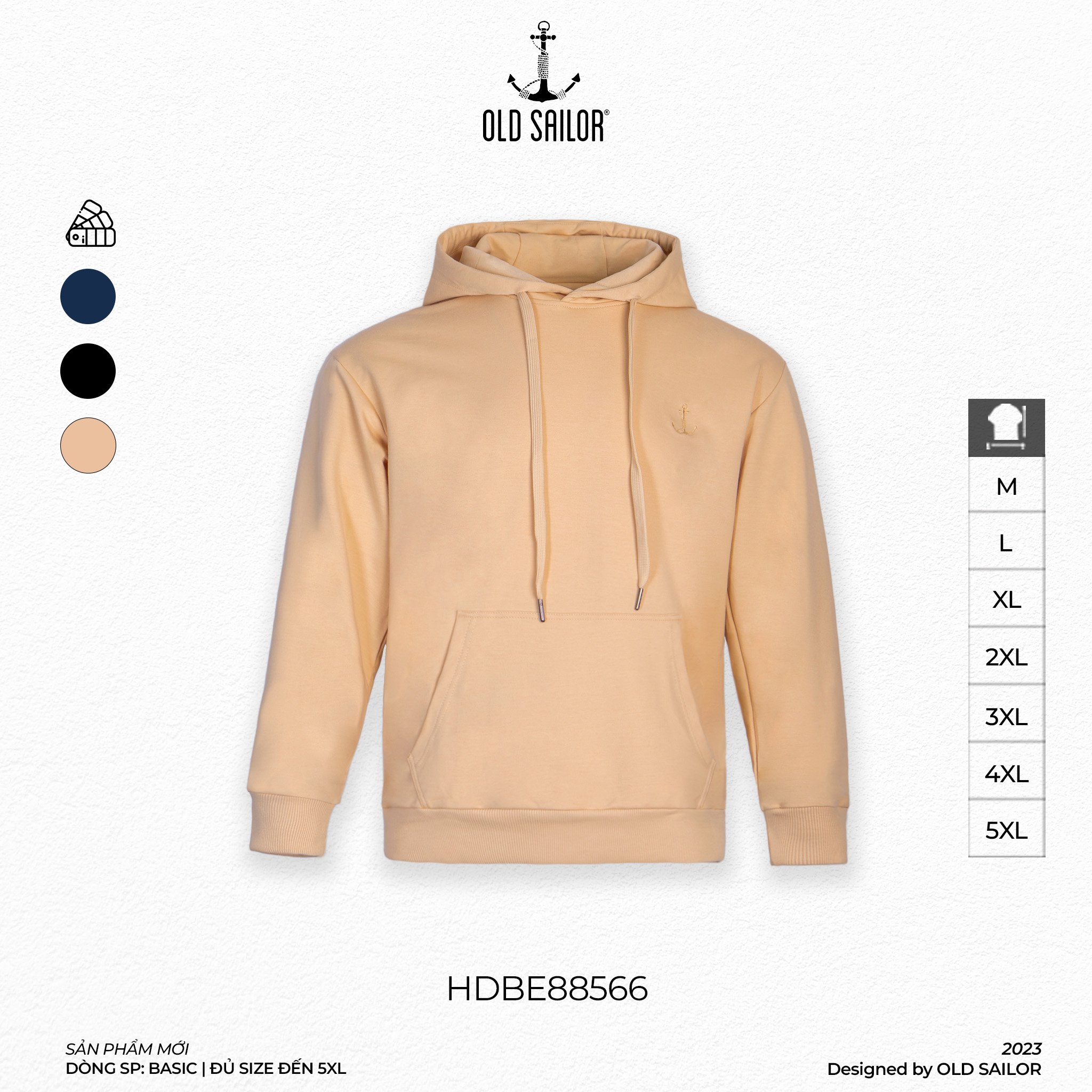 Áo hoodie Old Sailor - Beige - HDBE88566 - be - Big size upto 5XL