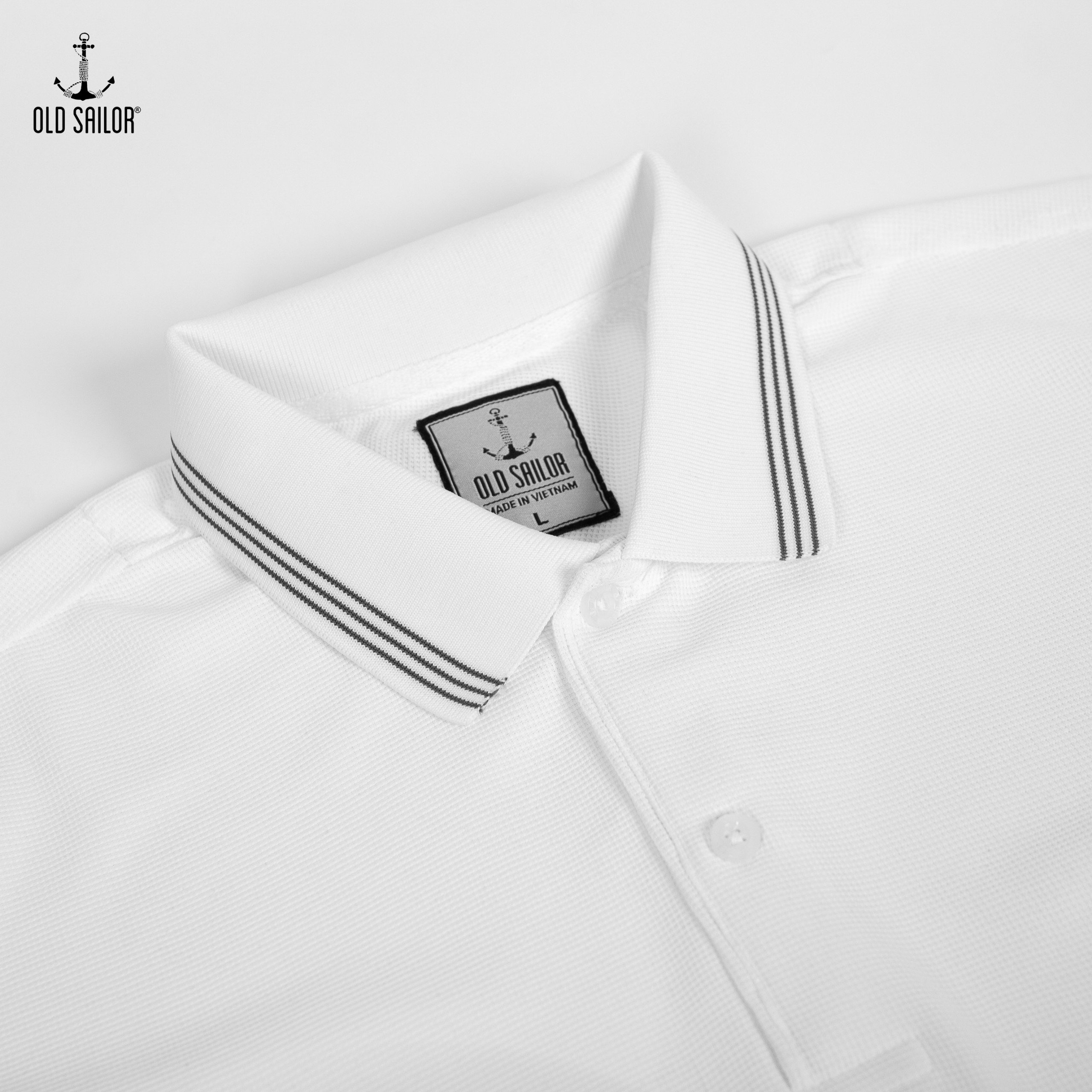 Áo polo phối cổ Old Sailor - white - PLGA88563 - trắng - Big size upto 5XL