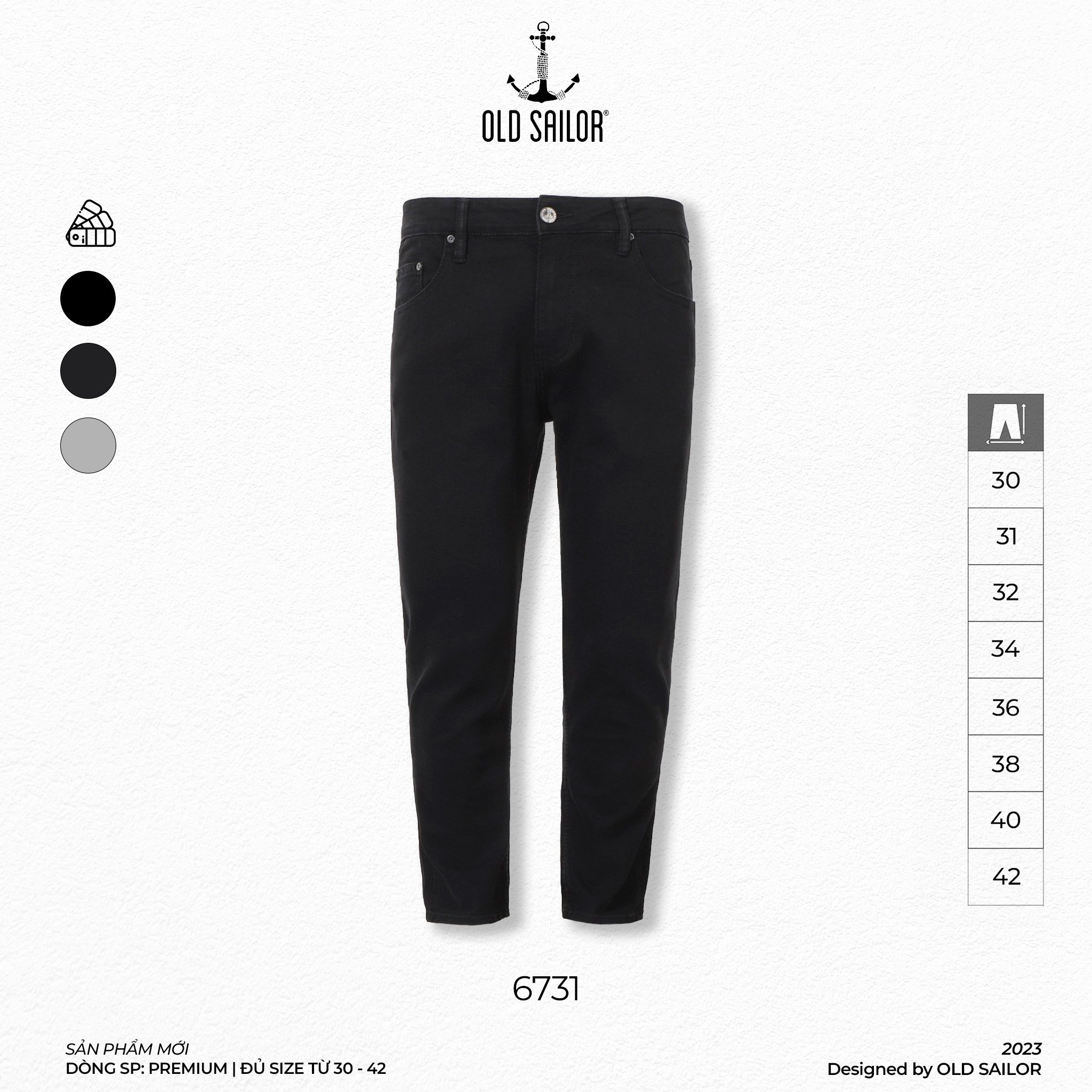 Quần jeans nam form slimfit Old Sailor - 6731 - Big size upto 42