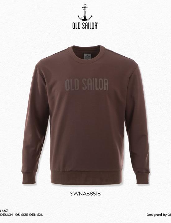 Áo sweater nam Old Sailor - O.S.L SILICON TEXT SWEATER - BROWN - SWNA88518 - nâu - Big size upto 5XL