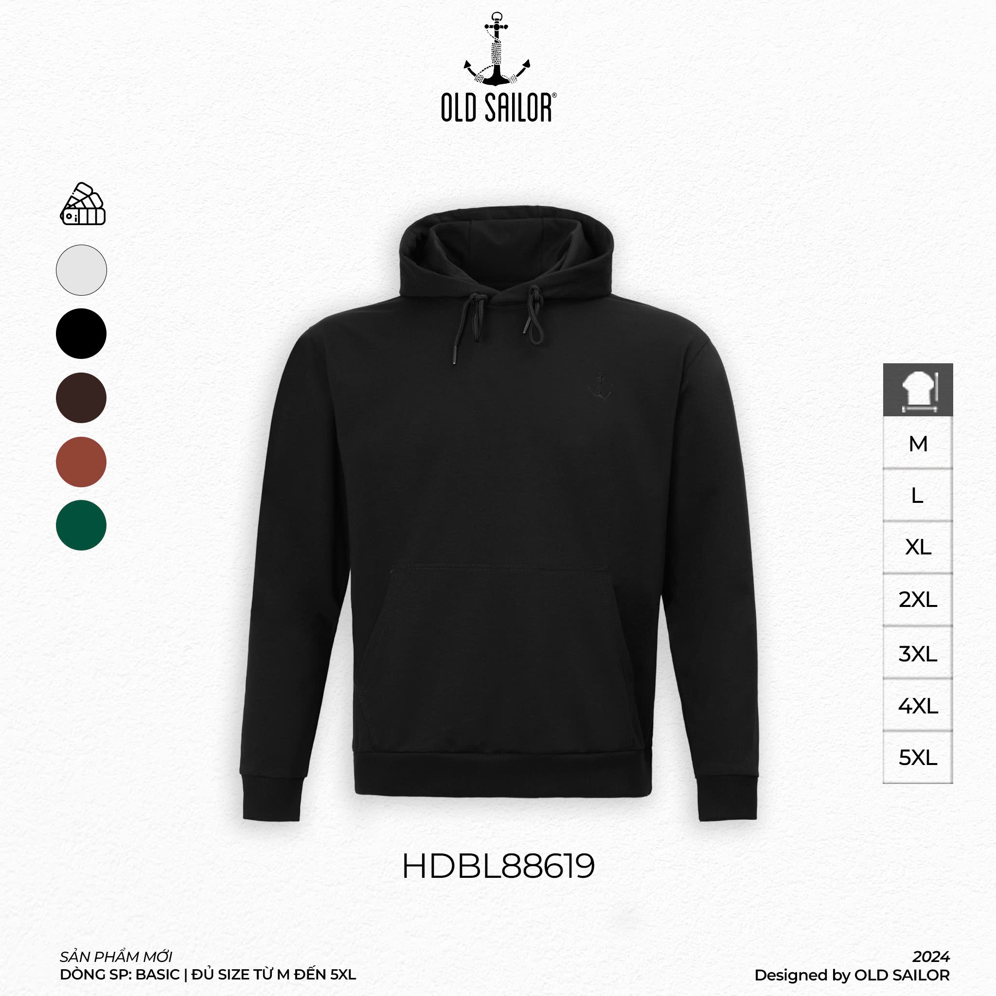 Áo Hoodie Casual Old Sailor - HDBL88619 - Big size upto 5XL