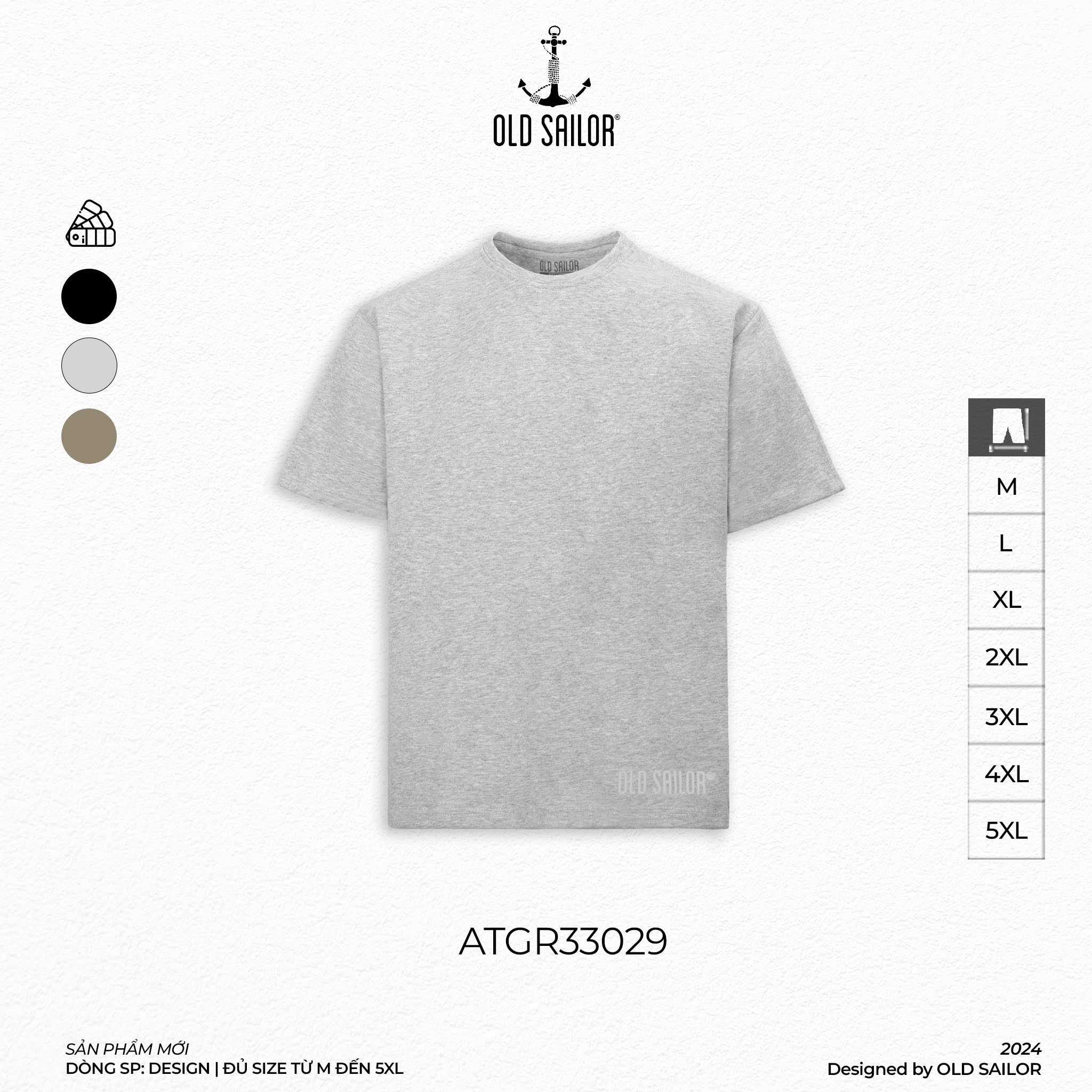 Áo Thun Hidden Old Sailor - ATGR33029 - Big Size Upto 5XL