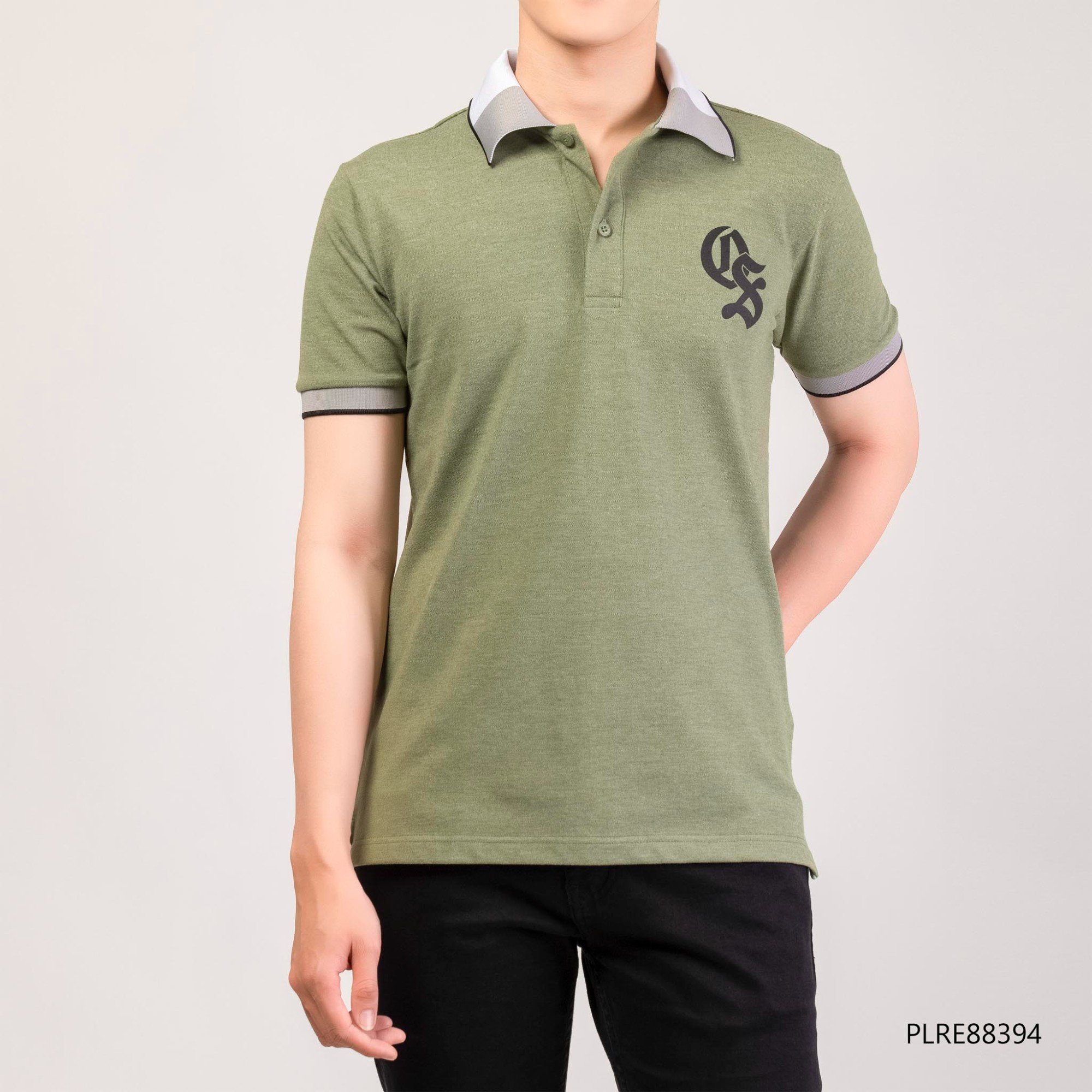 Áo thun Polo Old Sailor - O.S.L POLO - CHIVE PLRE883941 - xanh rêu - big size upto 4XL