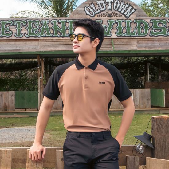 Áo polo phối màu Old Sailor - O.S.L COLOR TRIP POLO - BROWN - PLDA88551 - Big size upto 5XL