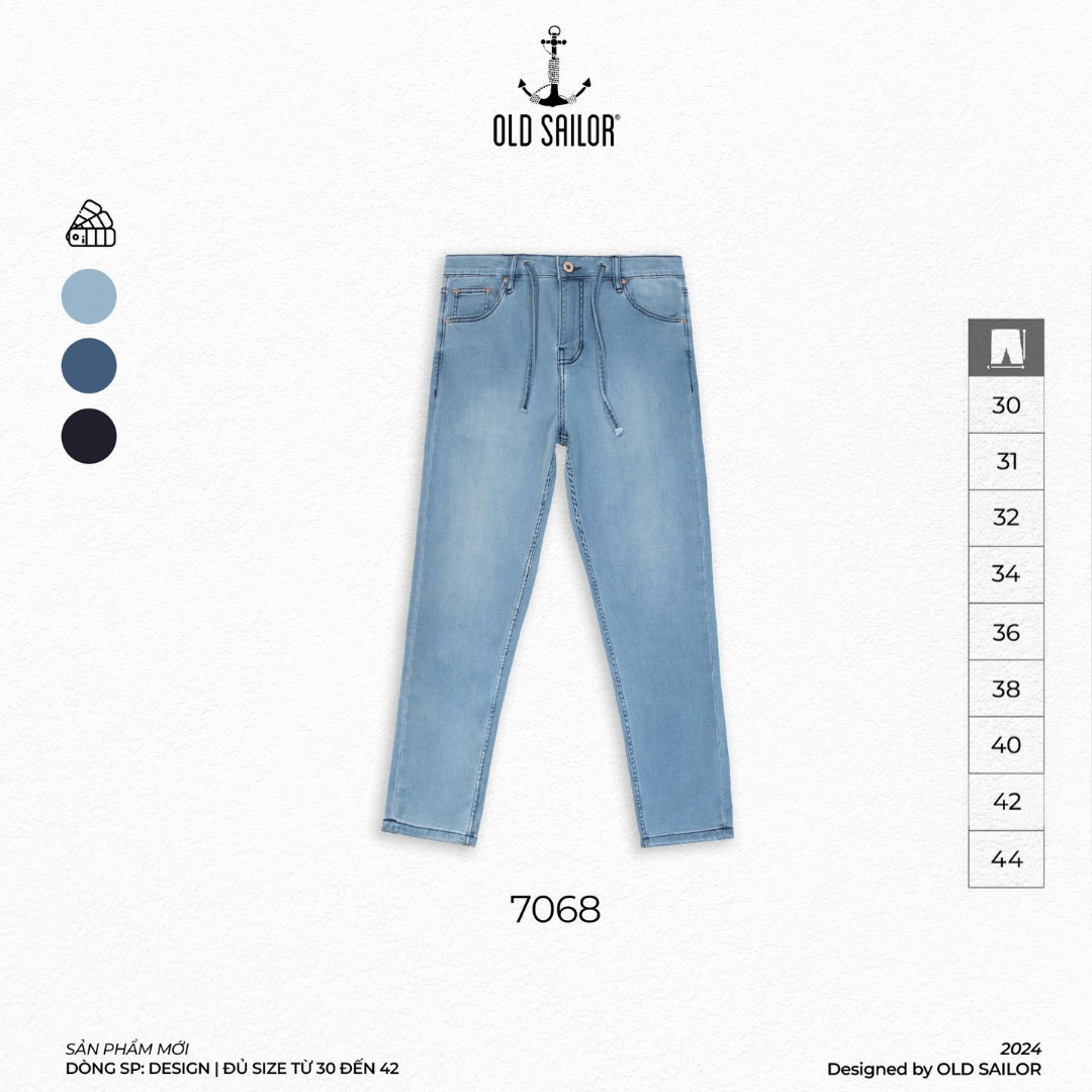 Quần Jeans Form Skinny Old Sailor - 7068 - Big size upto 44