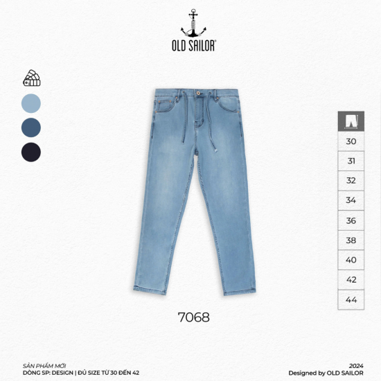 Quần Jeans Form Skinny Old Sailor - 7068 - Big size upto 44