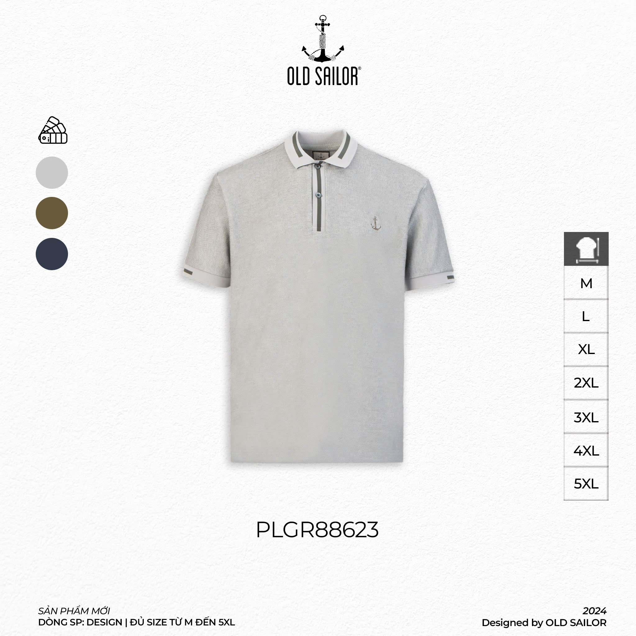 Áo Polo Distance Old Sailor - PLGR88623 - Big Size Upto 5XL