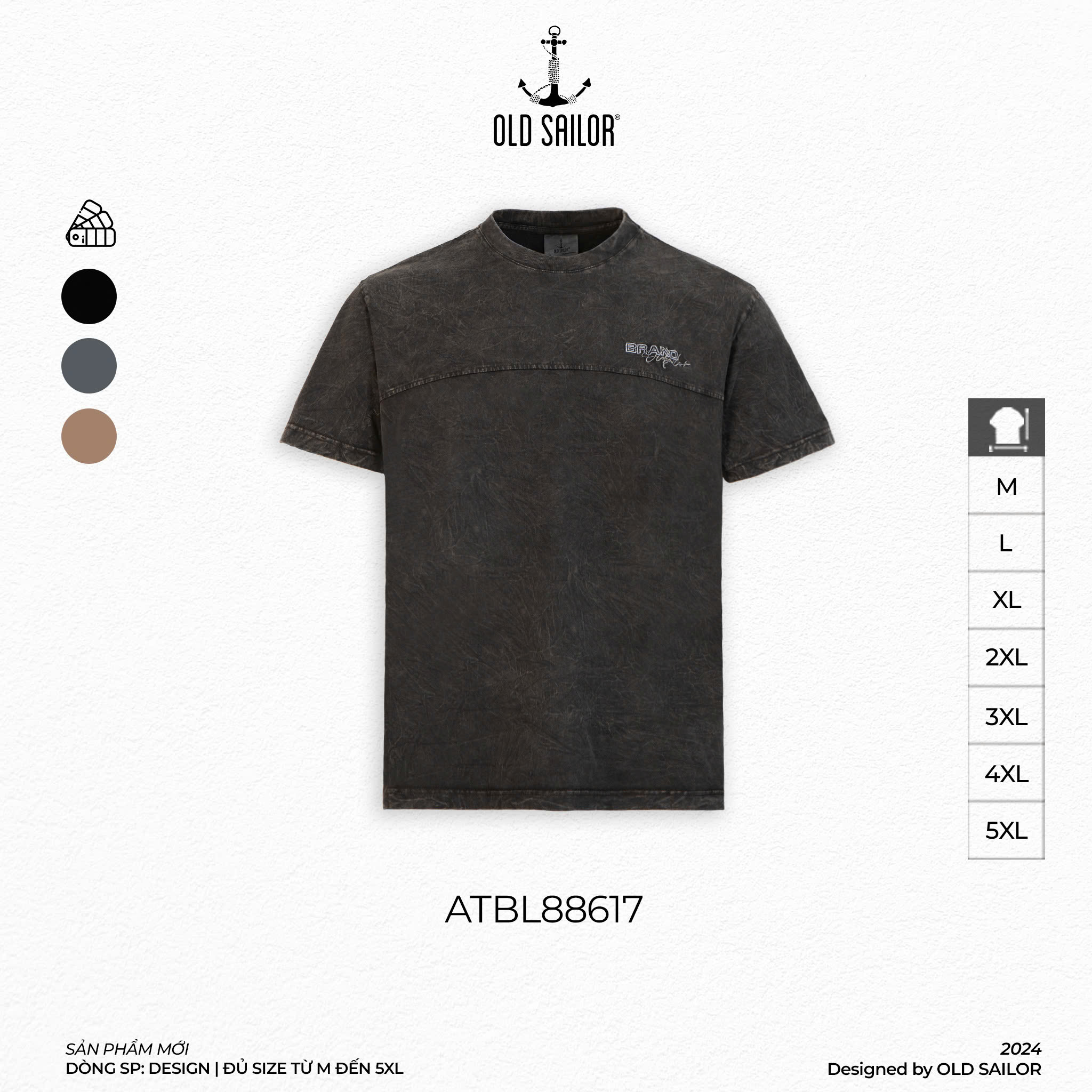 Áo Thun Wash Old Sailor - ATBL88617 - Big Size Upto 5XL