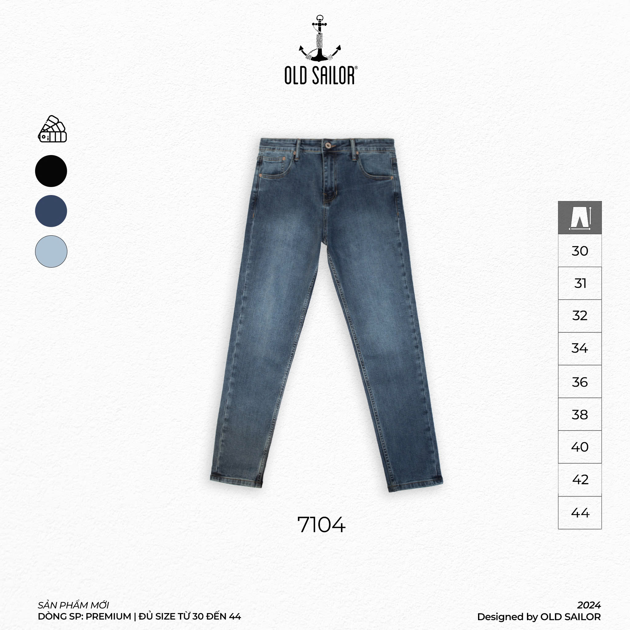 Quần Jeans Form Carrot Old Sailor - 7104 - Big size upto 44